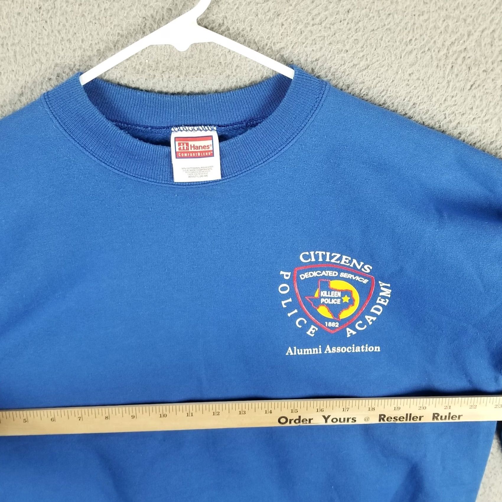 Hanes Hanes Vintage Police Academy Sweatshirt Men Large Blue Crew Neck Texas Killeen Size US L / EU 52-54 / 3 - 6 Thumbnail