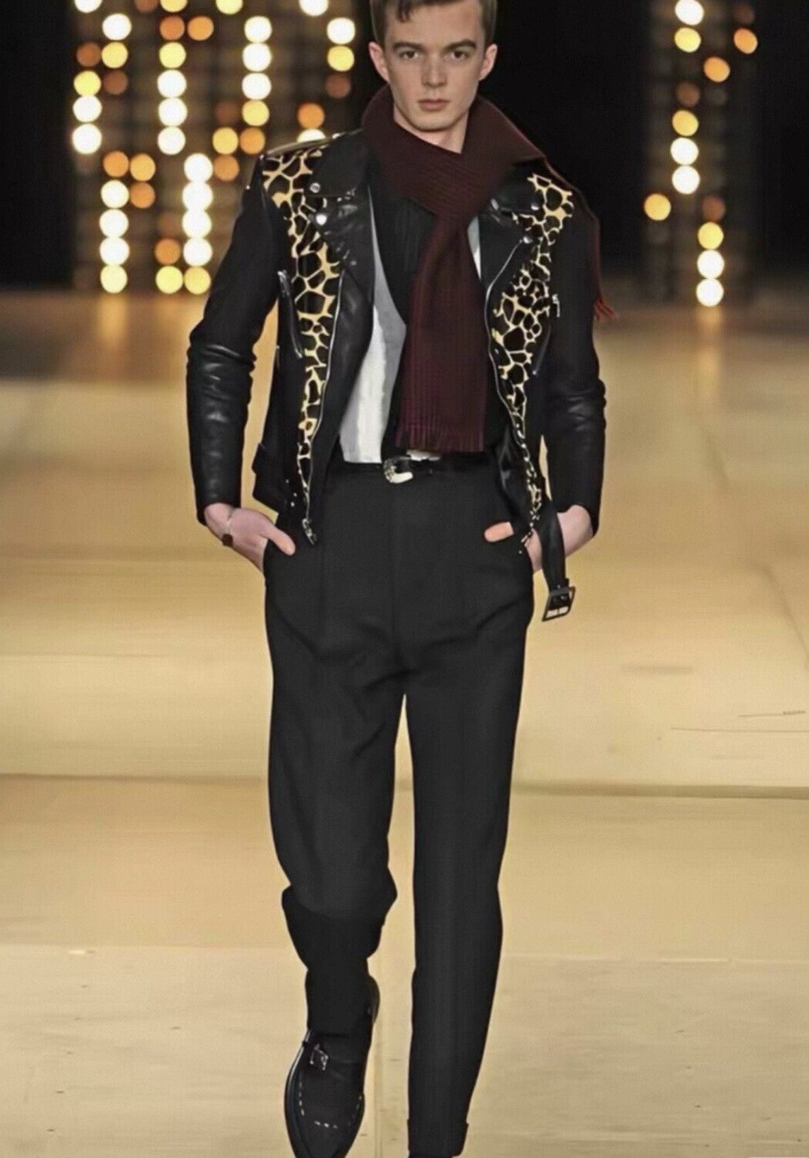 Saint Laurent Paris Saint Laurent Paris 14FW Leopard Print Spliced Jacket Size US M / EU 48-50 / 2 - 7 Thumbnail