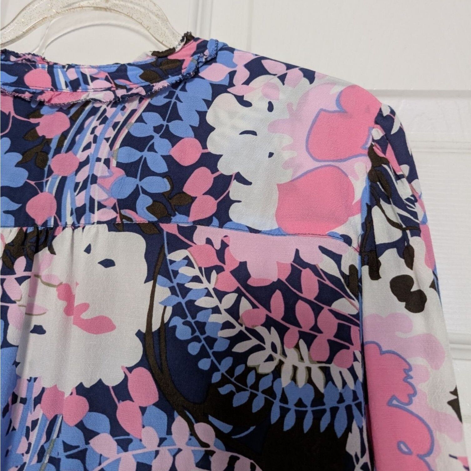 Talbots Talbots Floral Blouse Womens Petite Size XL Blue Pink Size XL / US 12-14 / IT 48-50 - 8 Thumbnail