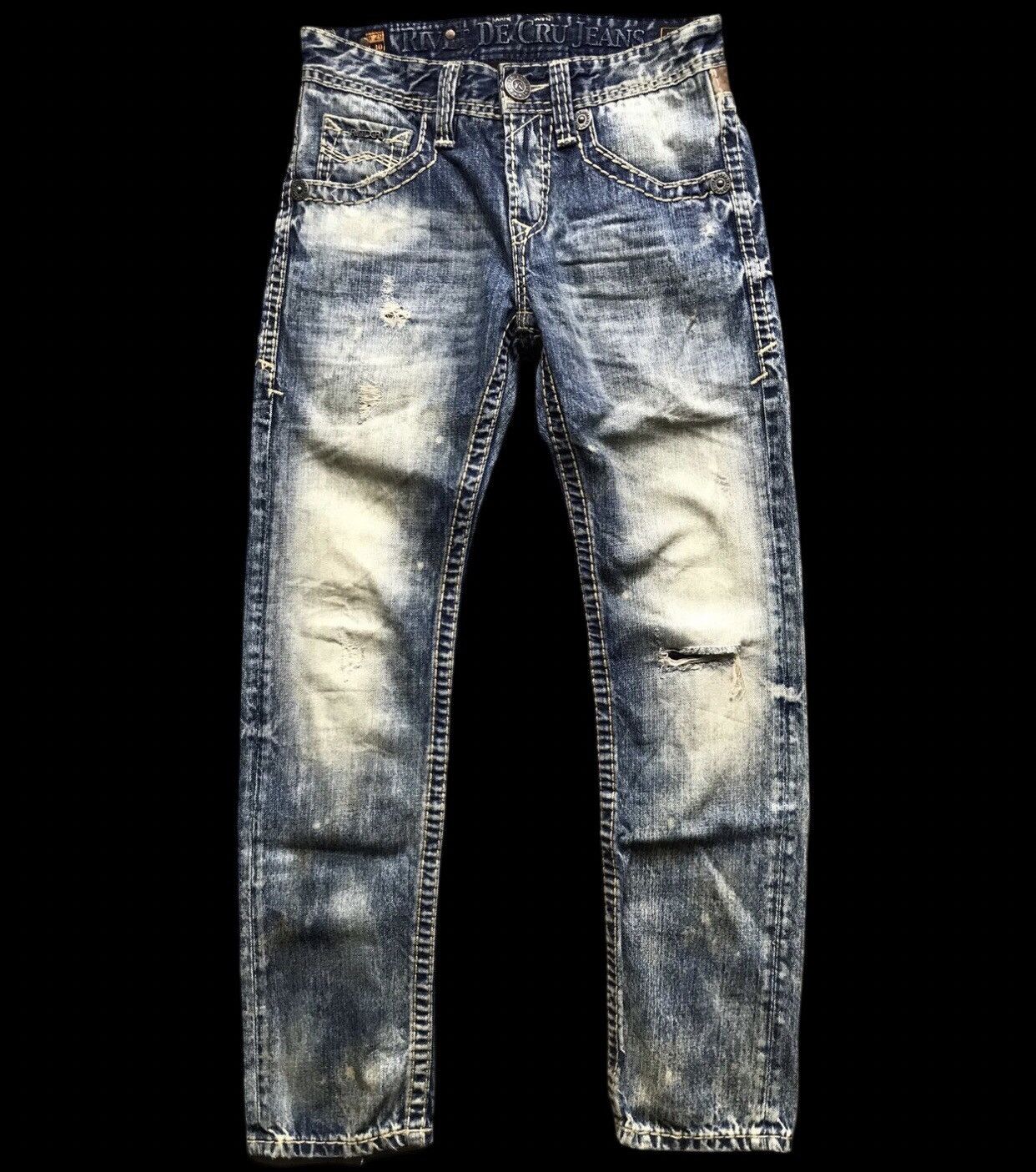 Japanese Brand D54 RIVET DE CRU Skinny Distressed Faded Jeans Size US 29 - 1 Thumbnail