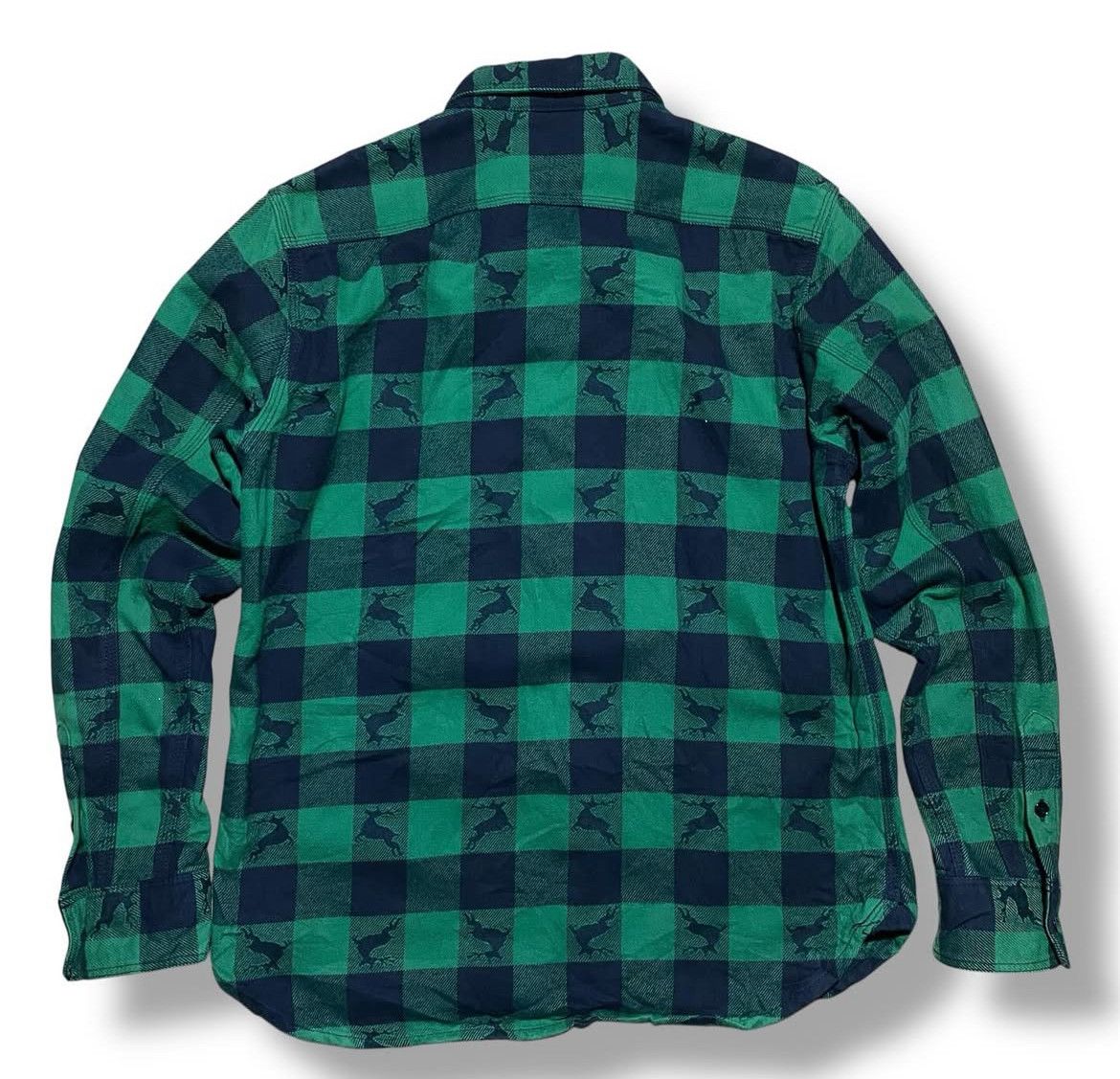 Beams Plus 2000s Beams Japan Deer Monogram Flannel Shirt Size US M / EU 48-50 / 2 - 2 Thumbnail