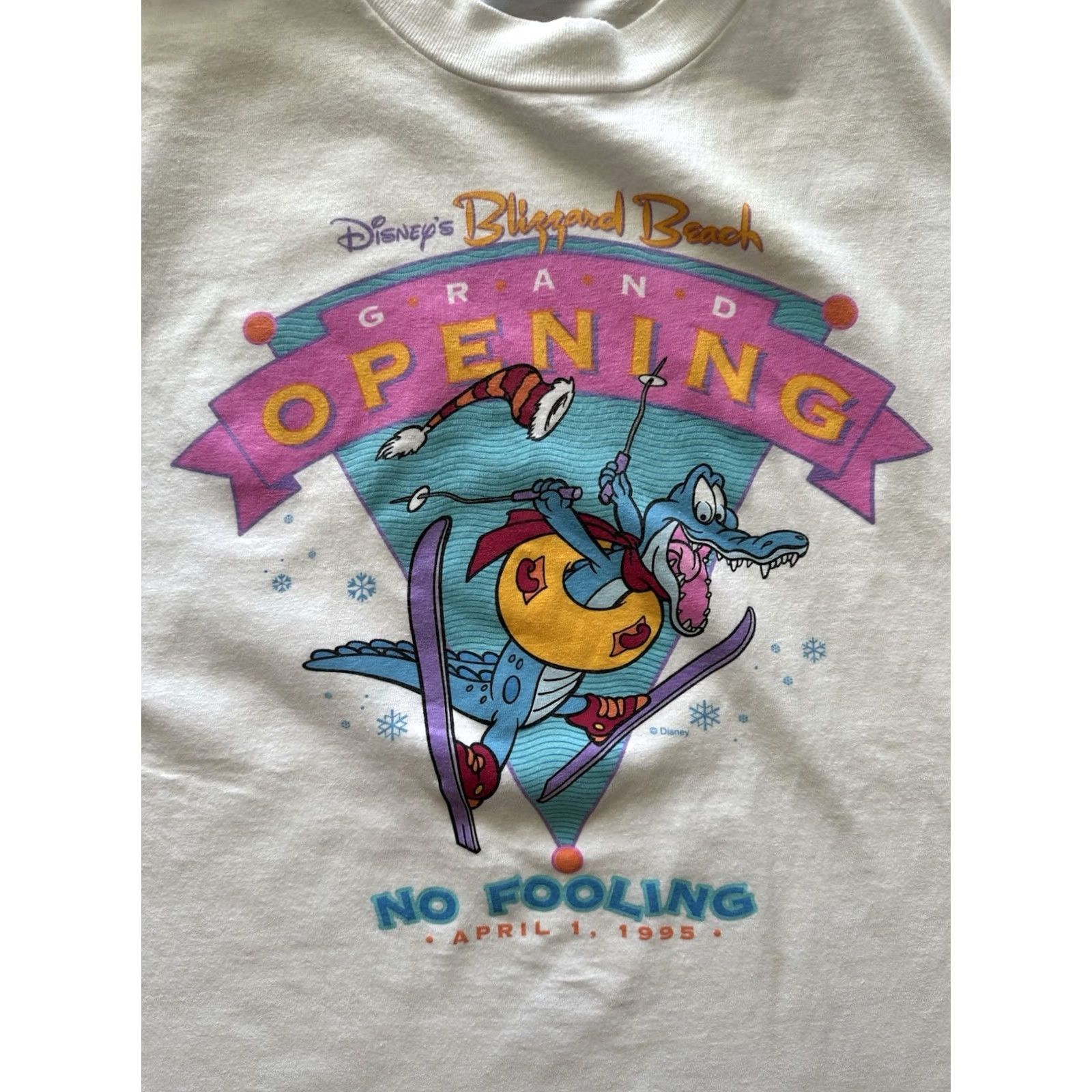 Hanes VINTAGE Disney Blizzard Beach Grand Opening No Fooling T-shirt Size XL White 90s Mens Size US XL / EU 56 / 4 - 2 Thumbnail