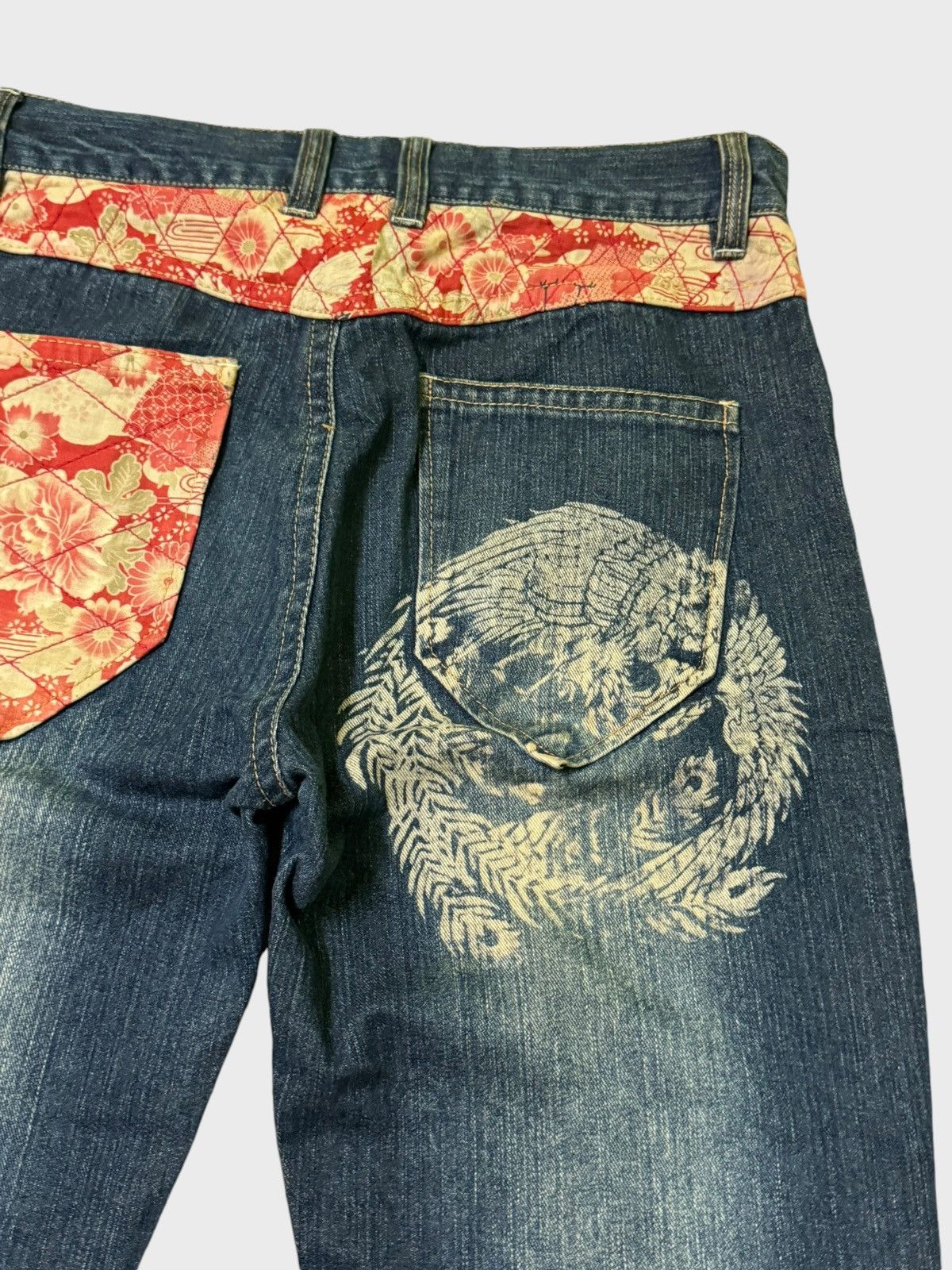 Japanese Brand × Vintage Vintage Japan Tattoo Koi Fish Acid Wash Floral Designs Jeans Size US 30 / EU 46 - 10 Thumbnail