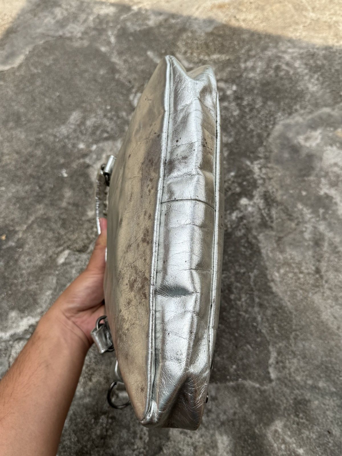 Vintage Leather Silver Bags City Size ONE SIZE - 6 Thumbnail