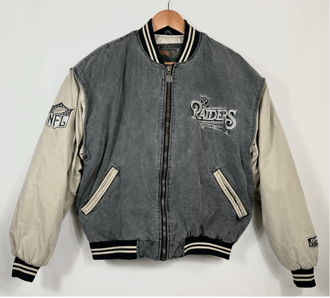 Nutmeg Oakland RAIDERS X 80's 90's NUTMEG Mens Large Size US L / EU 52-54 / 3 - 1 Thumbnail