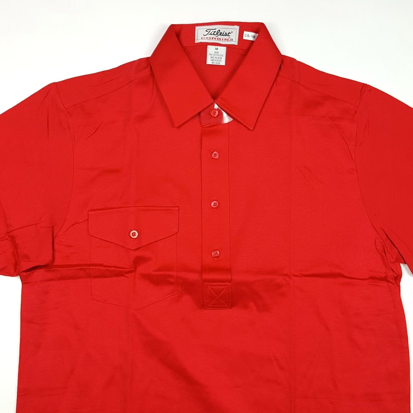 Titleist VINTAGE Titleist Golf Shirt M Red Short Sleeve Collar Polo Mens Regular Button Size US M / EU 48-50 / 2 - 2 Thumbnail