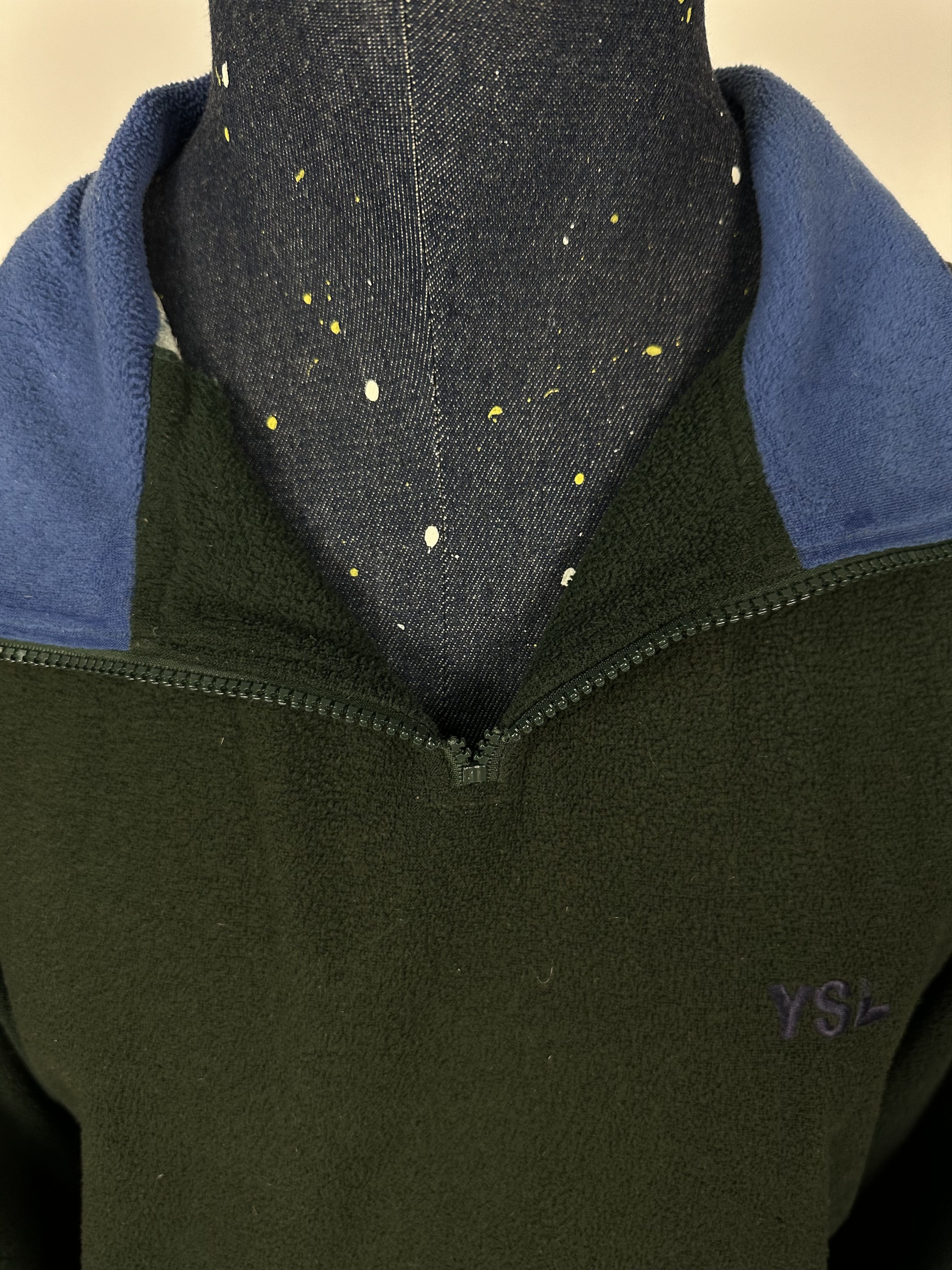 Saint Laurent Paris × Vintage SAINT LAURENT JEANS Fleece Jacket 1\2 Zip Pullover Green Size US XL / EU 56 / 4 - 7 Thumbnail