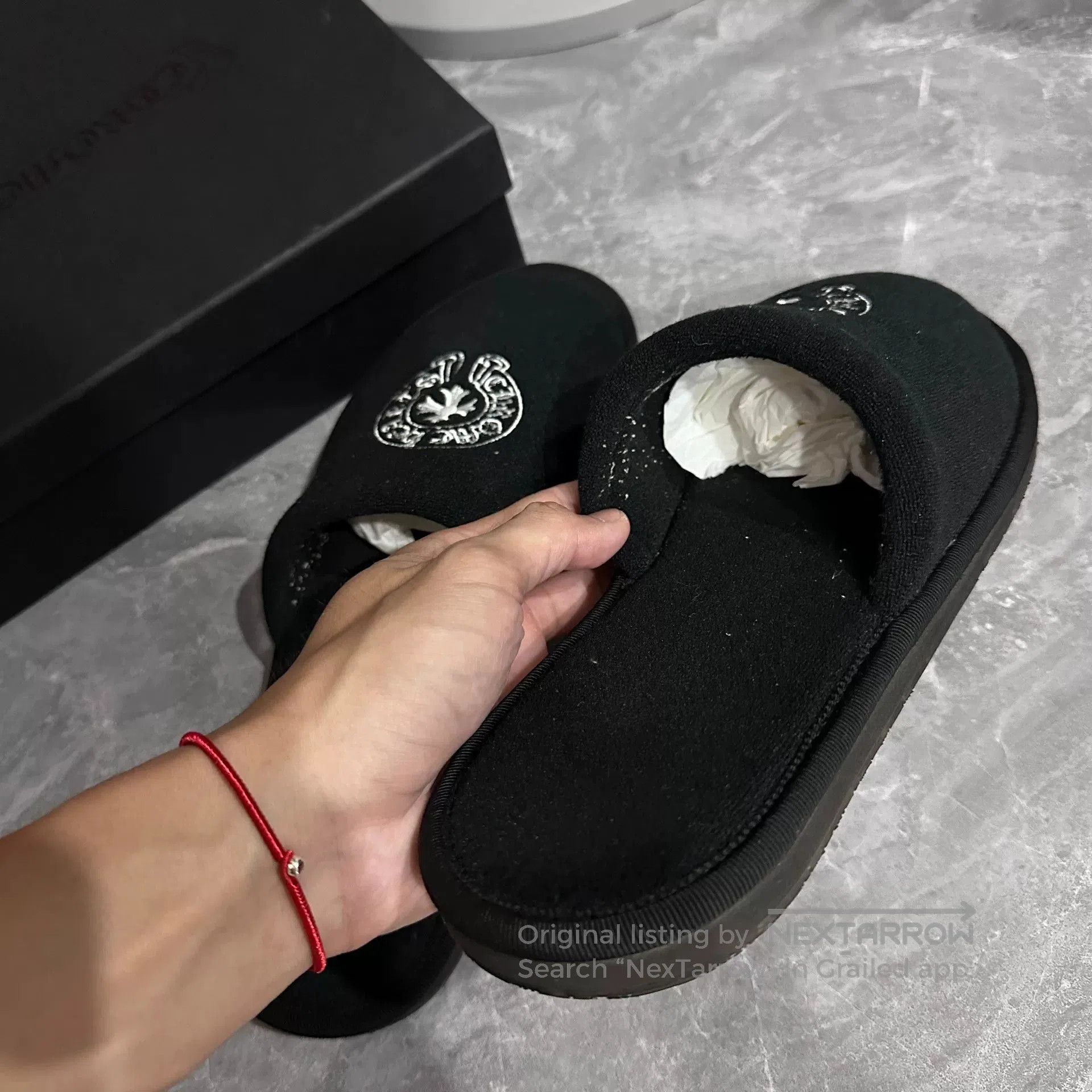 Chrome Hearts Chrome Hearts Black Cotton Hotel Slippers. Size US 9.5 / EU 42-43 - 4 Thumbnail