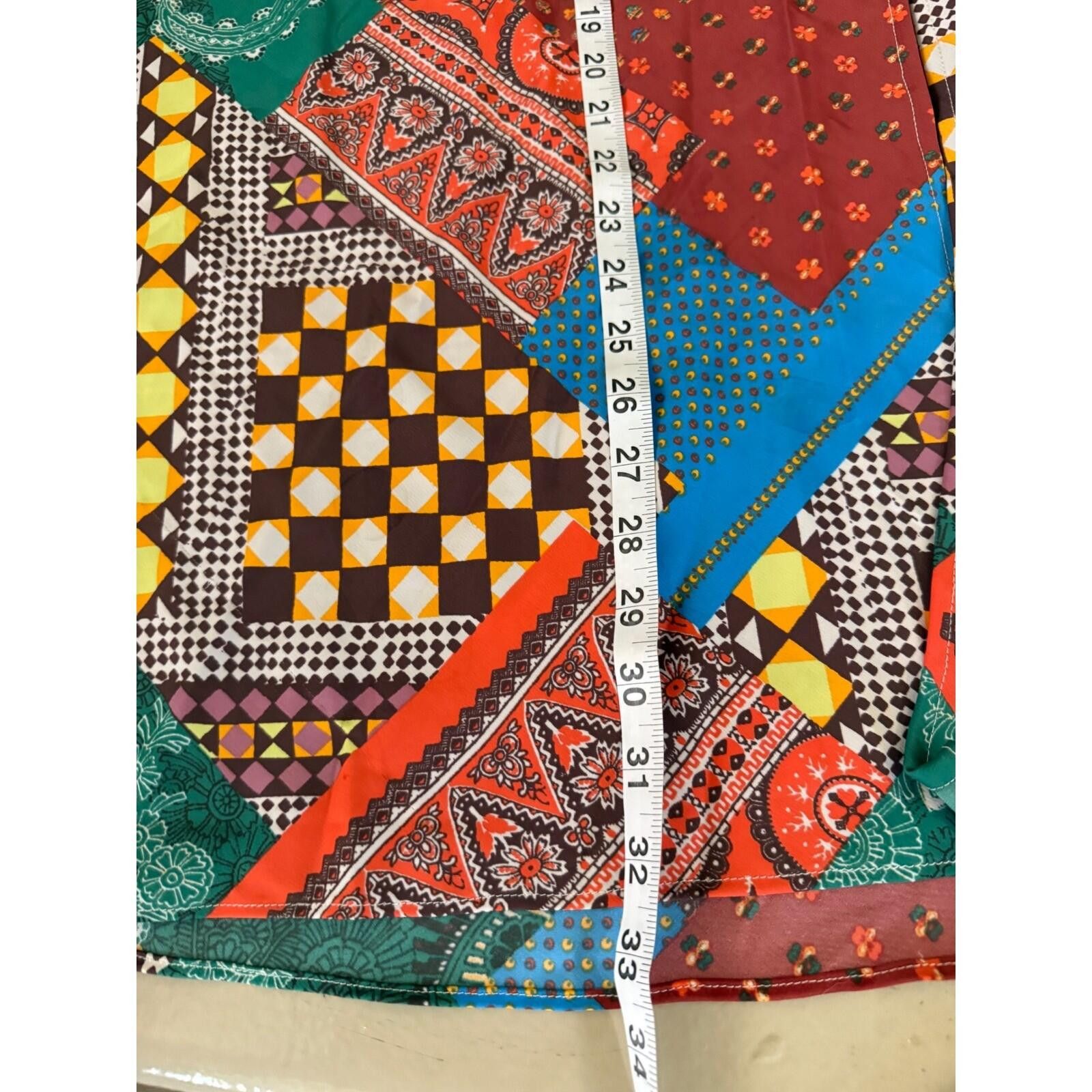 Urban Outfitters Urban Outfitters Patchwork Midi Skirt Stretch Waist Size S Size 28" / US 6 / IT 42 - 10 Thumbnail