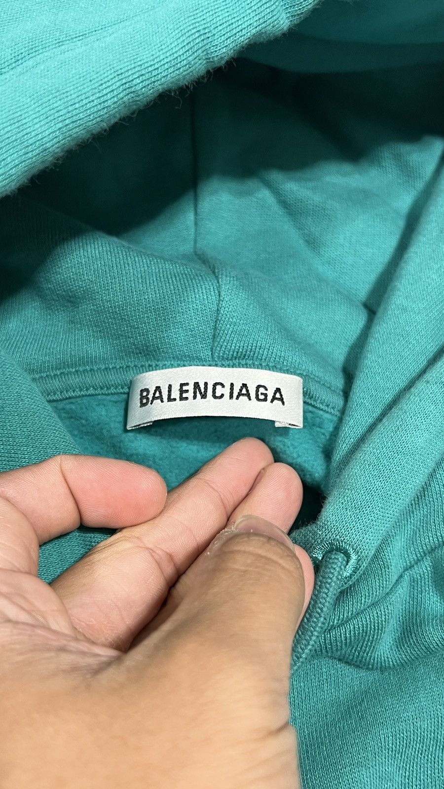 Balenciaga Balenciaga Classic Logo Teal Hoodie Size US XS / EU 42 / 0 - 7 Thumbnail