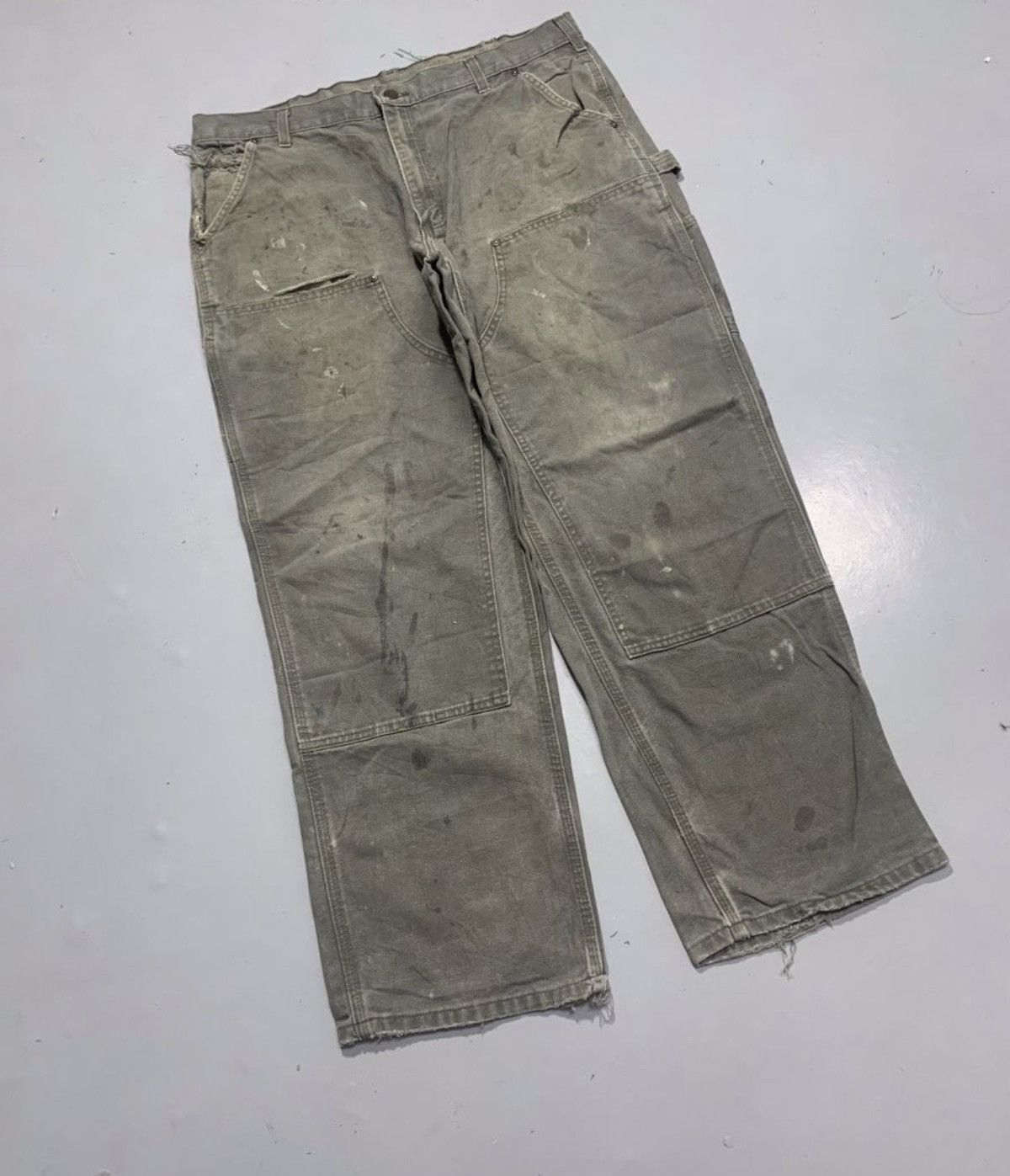 Carhartt Vintage carhartt b136 moss double knee denim Size US 38 / EU 54 - 1 Thumbnail