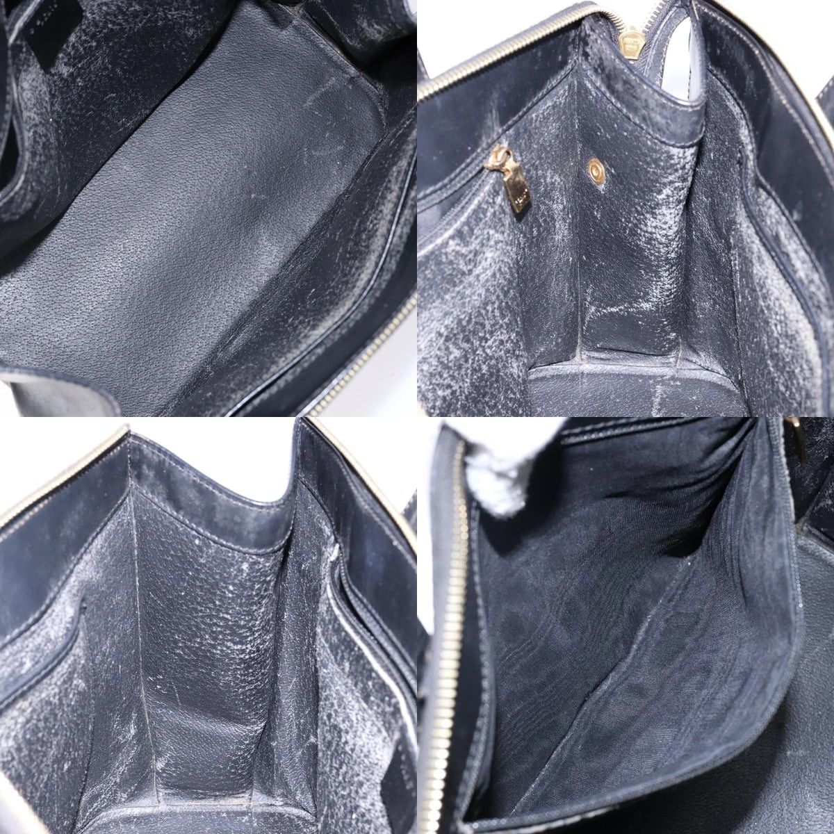 Celine CELINE Macadam Canvas Hand Bag Pvc Leather Black Gold Size ONE SIZE - 12 Thumbnail