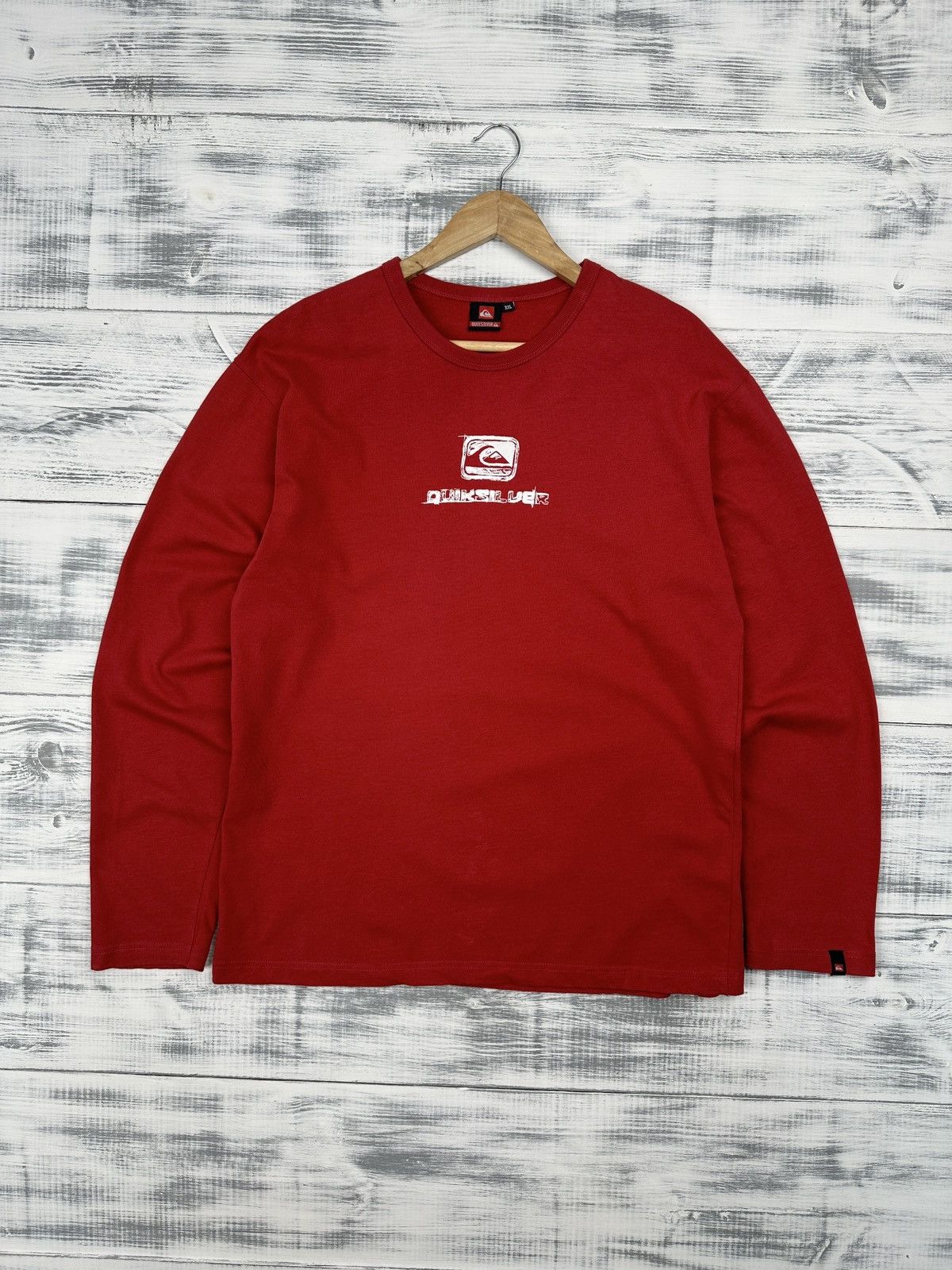Quiksilver 90s Vintage QUIKSILVER Surf Big Logo Long Sleeve T-Shirt Red Size US XXL / EU 58 / 5 - 1 Thumbnail