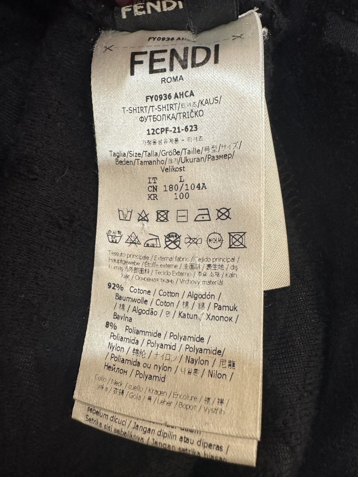 Fendi Fendi Monogram Towel Black Tee Size US L / EU 52-54 / 3 - 8 Thumbnail