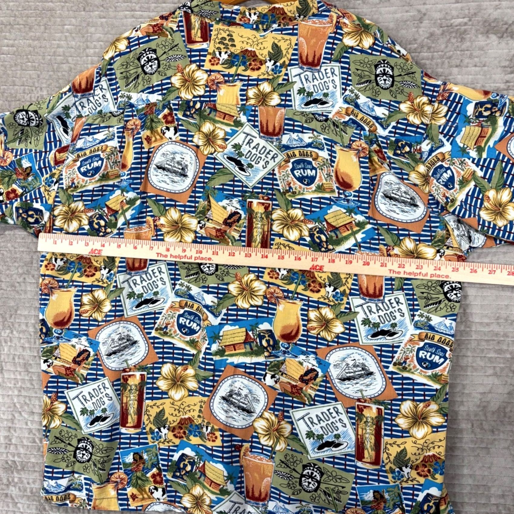 Big Dogs Big Dogs Tropical Tiki Hawaiian Shirt Mens XL Rayon Hula Blue Size US XL / EU 56 / 4 - 5 Thumbnail