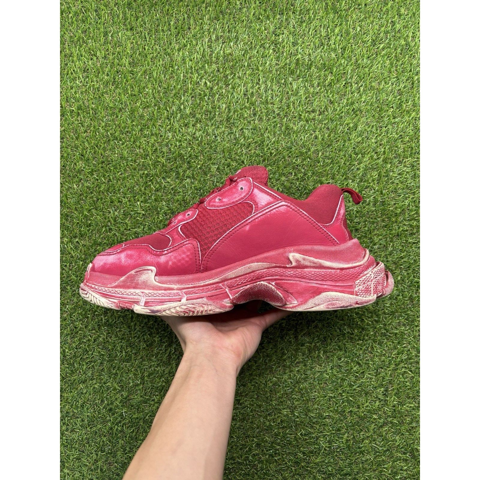 Balenciaga Balenciaga Triple S ' Dark Red ' Size US 12 / EU 45 - 4 Thumbnail