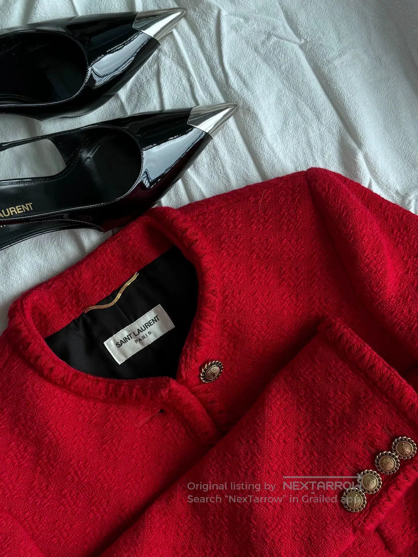 Saint Laurent Paris Saint Laurent Red Jacket. Size XS / US 0-2 / IT 36-38 - 3 Thumbnail