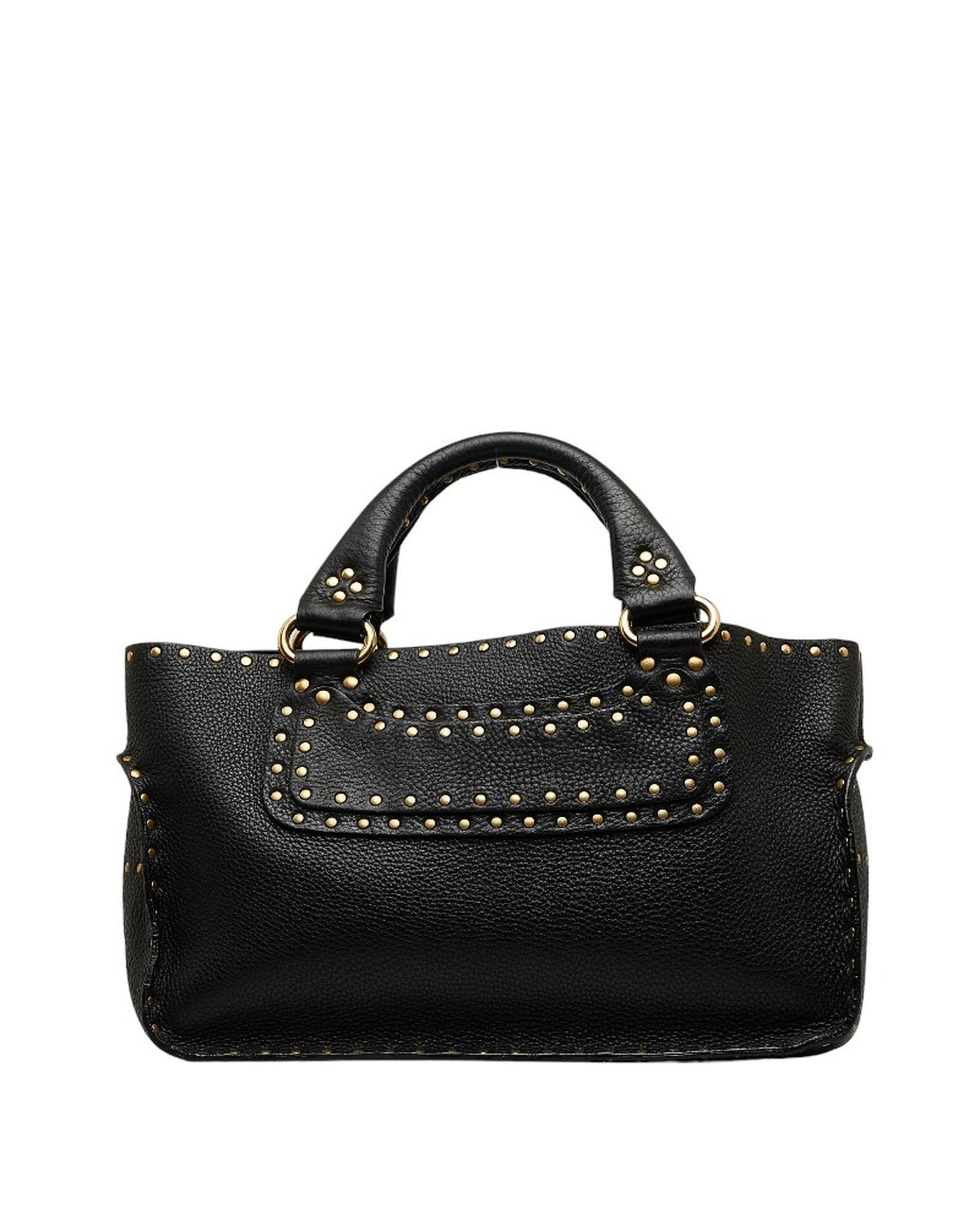 image of Celine Black Leather Boogie Handbag, Women's