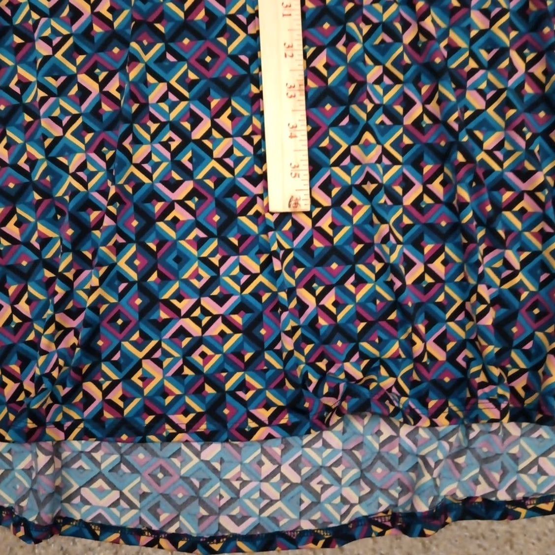 Vintage LuLaRoe Maxi Skirt Small Blue Pink Yellow Geometric Pull On Long New Size 28" / US 6 / IT 42 - 5 Thumbnail