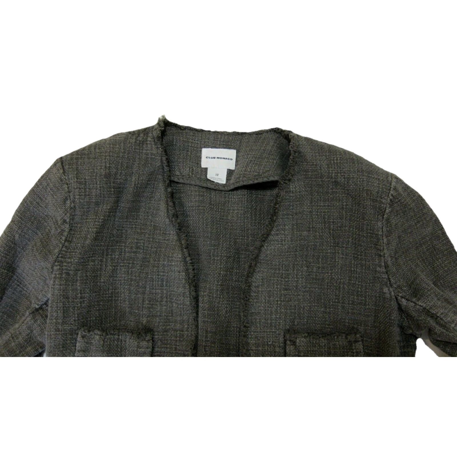 Club Monaco Club Monaco 100% Heavy Cotton Grey Blazer Suit Jacket Women Size 10 Size L / US 10 / IT 46 - 5 Thumbnail