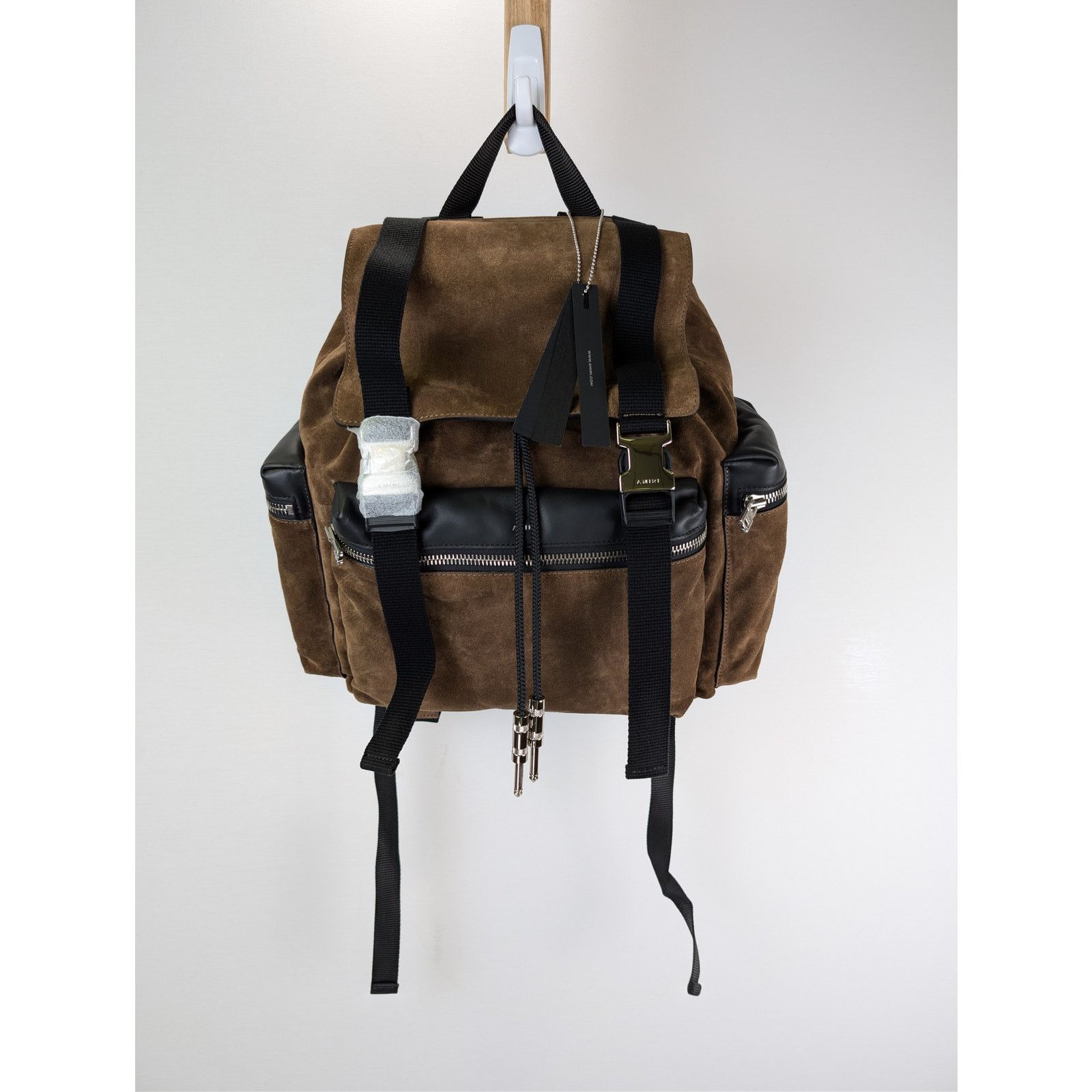 Amiri o1rshd1 Size: OS / Suede Rucksack Backpack in Tobacco Size ONE SIZE - 9 Thumbnail