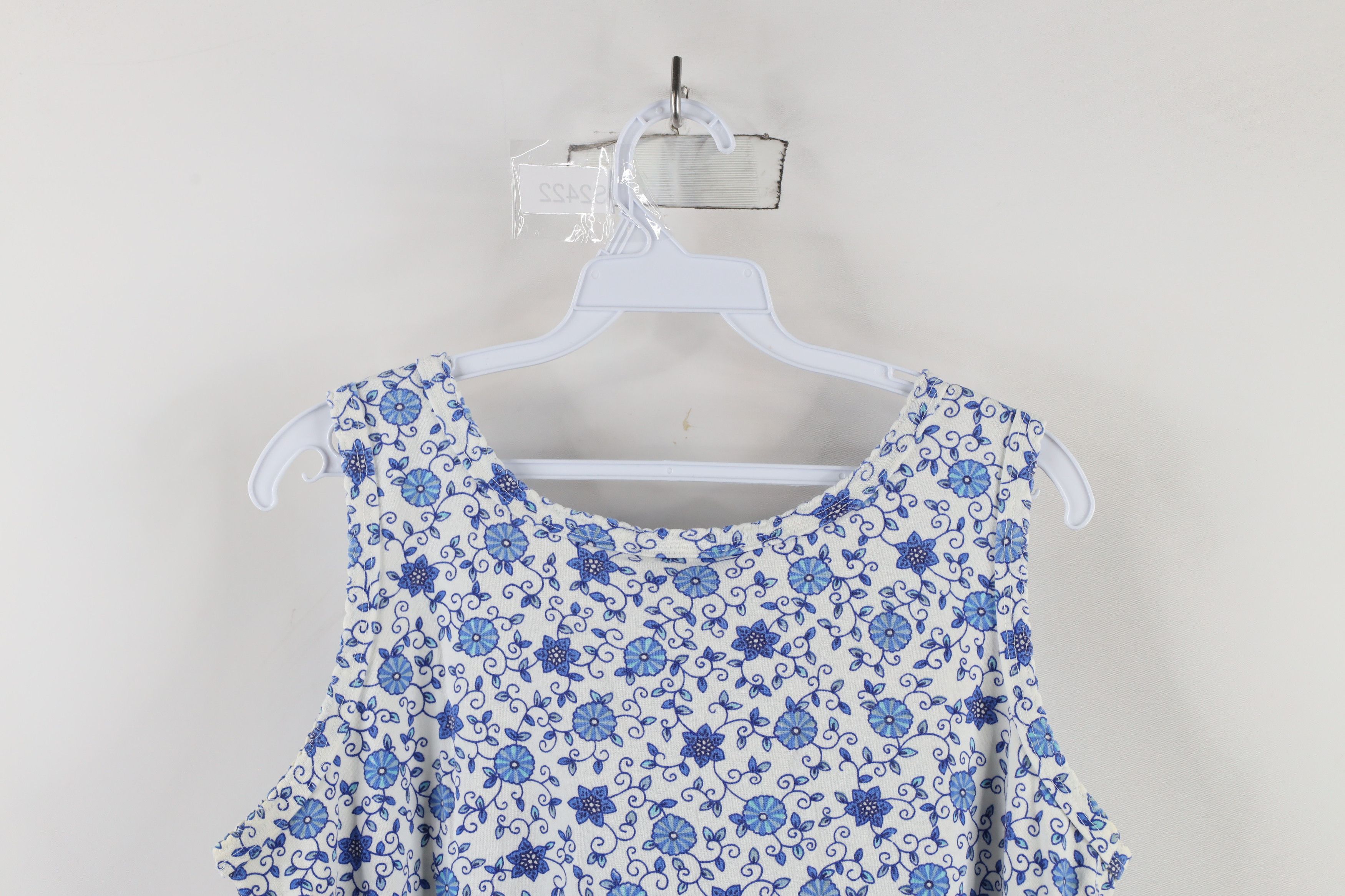 Vintage Vintage 90s Y2K Babydoll Floral Knit Tank Top T-Shirt USA Size L / US 10 / IT 46 - 10 Thumbnail