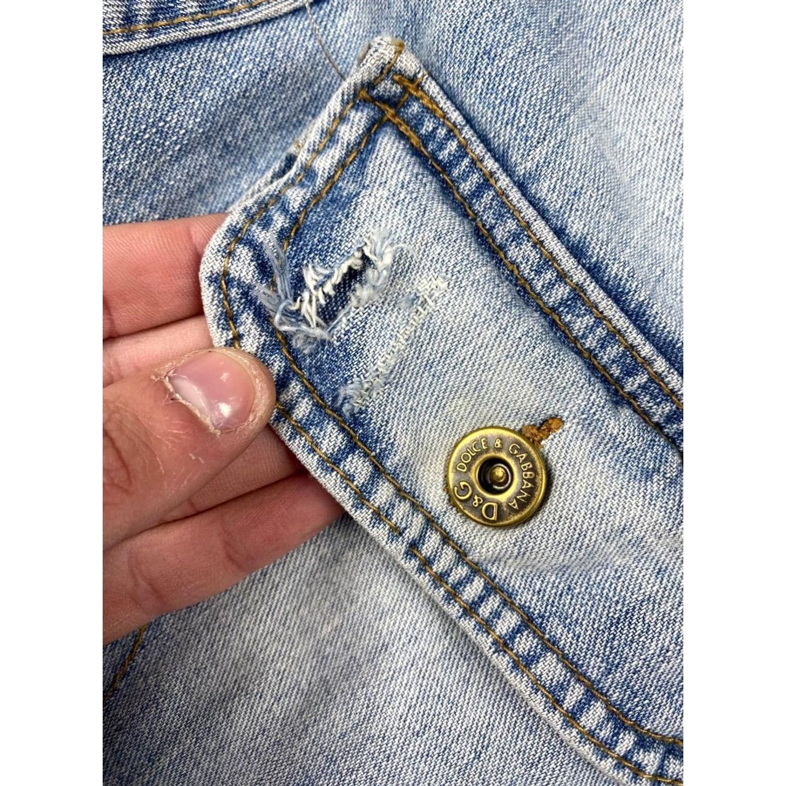 Dolce & Gabbana VINTAGE Dolce&Gabbana Denim Bomber Jacket Logo Men XL Blue Jacket Womens/Mens? Size US XL / EU 56 / 4 - 6 Thumbnail