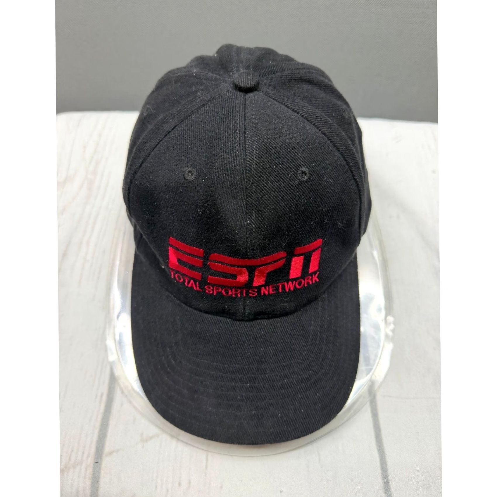 Vintage ESPN Baseball Hat Mens Black Embroidered Total Sports Network Strapback OSFM Size ONE SIZE - 2 Thumbnail