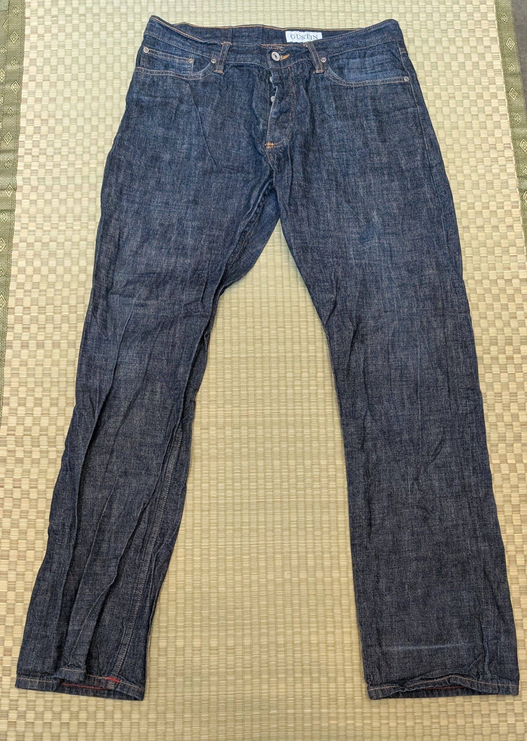 Gustin Gustin #37 Super Light Selvedge Denim Straight Leg Jeans Size US 35 - 1 Thumbnail
