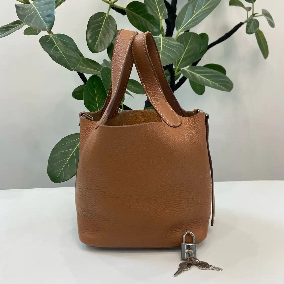 Hermes Hermes Picotin 22 Gold Brown Clemence cowhide leather picotin handbag silver har Size ONE SIZE - 1 Thumbnail