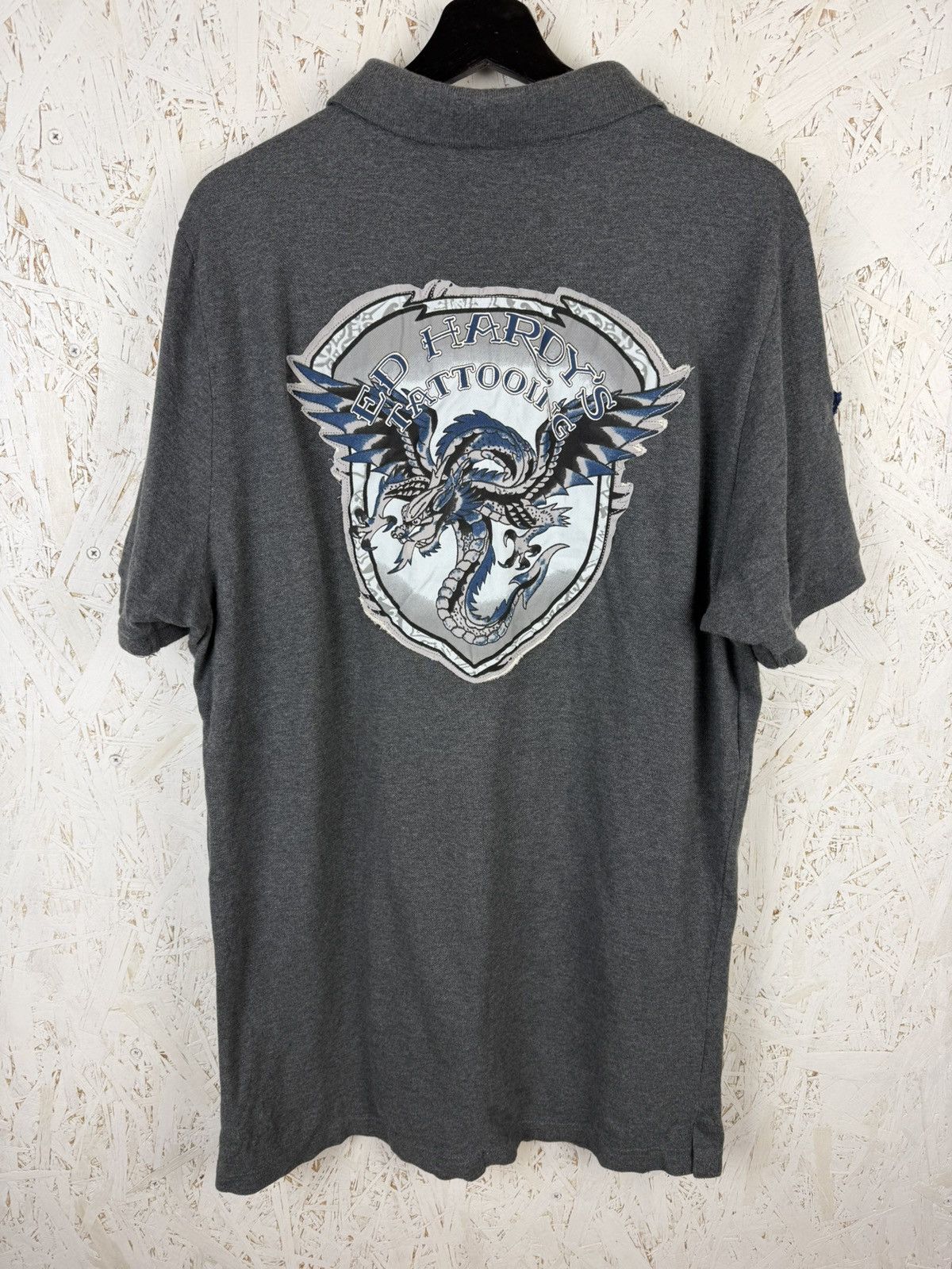 Ed Hardy Vintage Ed Hardy Tattooing Back Logo Y2K Polo Shirt 00s XXL Size US XXL / EU 58 / 5 - 1 Thumbnail