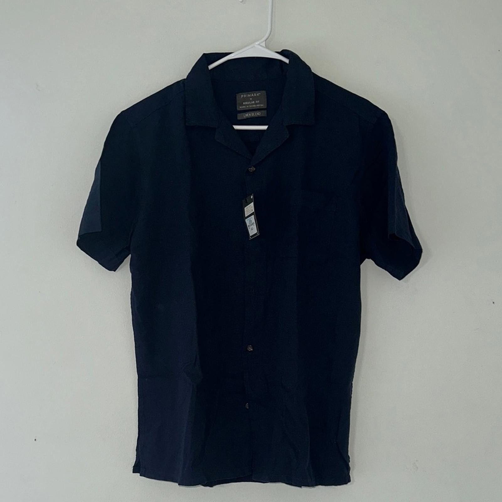 Primark Primark Dark Blue Short Sleeve Shirt Size US M / EU 48-50 / 2 - 1 Thumbnail
