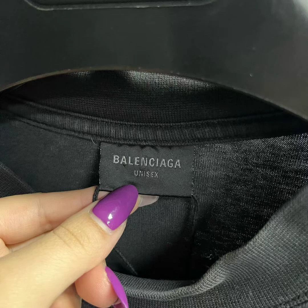 Balenciaga balenciaga black logo printed short sleeve t-shirt Size US M / EU 48-50 / 2 - 3 Thumbnail