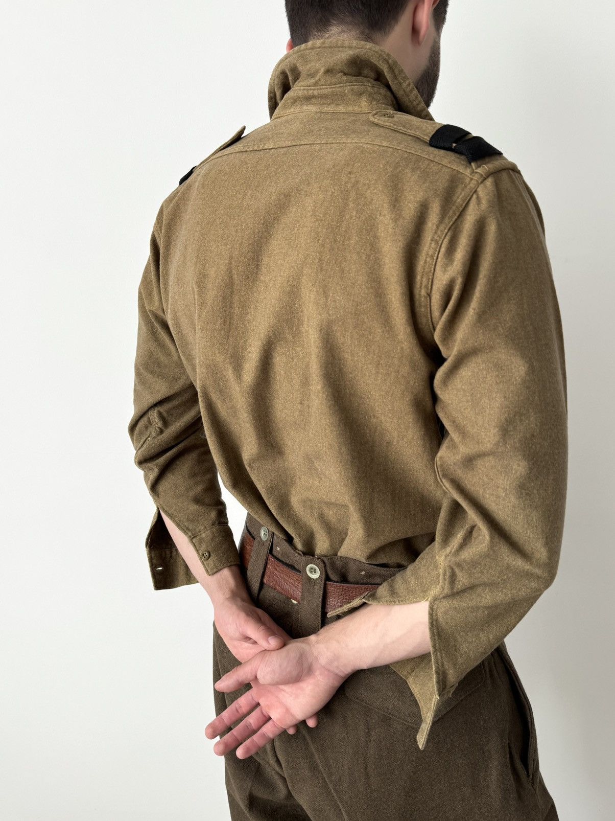 Vintage 1951 Dated Vintage British Army Wool Khaki Shirt Size US M / EU 48-50 / 2 - 2 Thumbnail