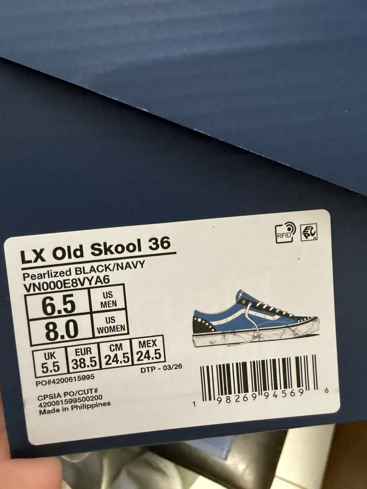 Vans Vans Old Skool ‘36 LS Pearlized ‘Navy’ Size US 6.5 / EU 39-40 - 6 Thumbnail