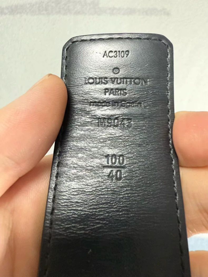 Louis Vuitton Louis Vuitton Black silver buckle full print belt Size ONE SIZE - 2 Thumbnail