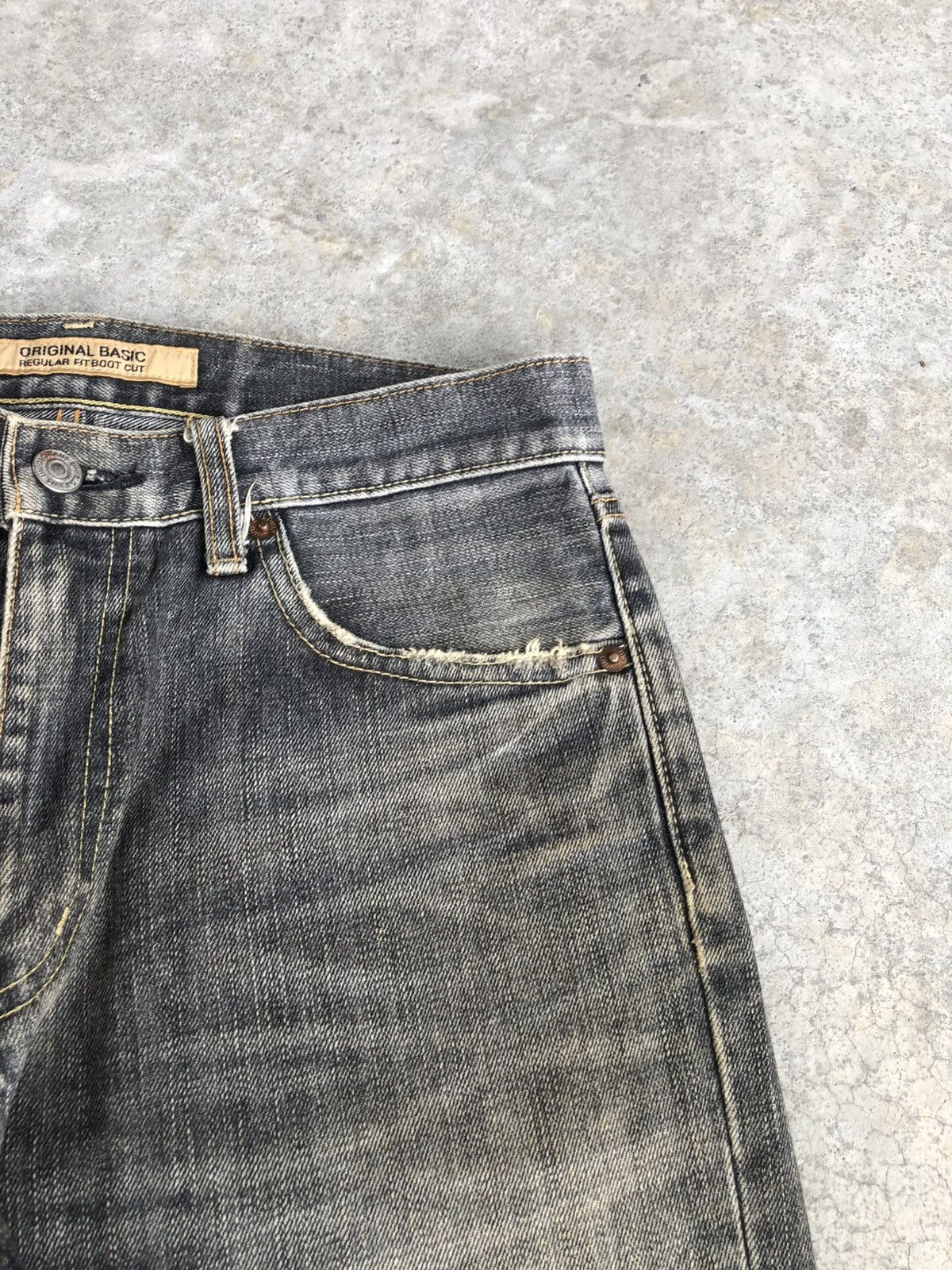 If Six Was Nine Japanese Uniqlo Flared Jeans Bootcut Distressed Denim Size US 30 / EU 46 - 15 Thumbnail