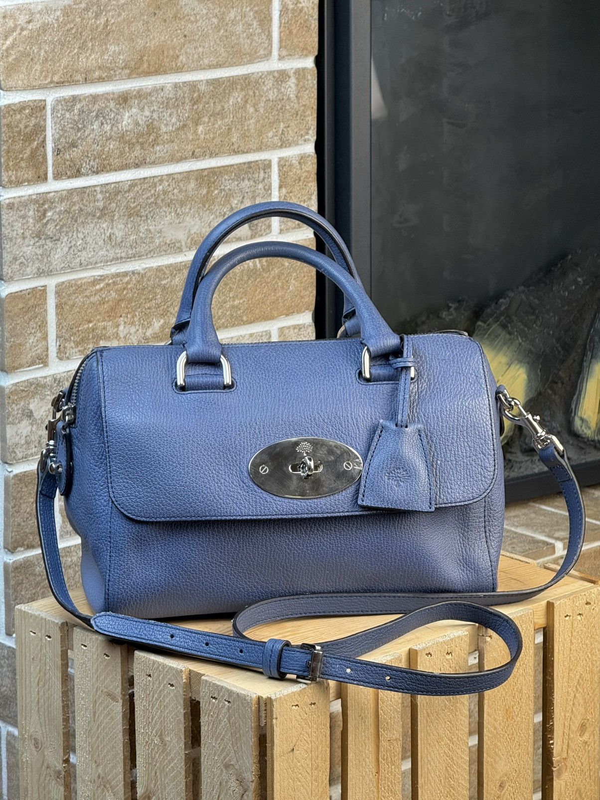 Mulberry Mulberry Leather Blue Del Rey Top Handle Bag Size ONE SIZE - 1 Thumbnail