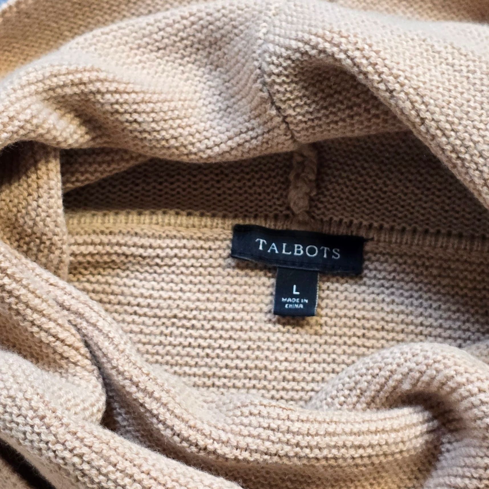 Talbots Talbots Sweater Women Large Beige Wool Blend Cable Knit Sleeve Casual Top Basic Size L / US 10 / IT 46 - 3 Thumbnail