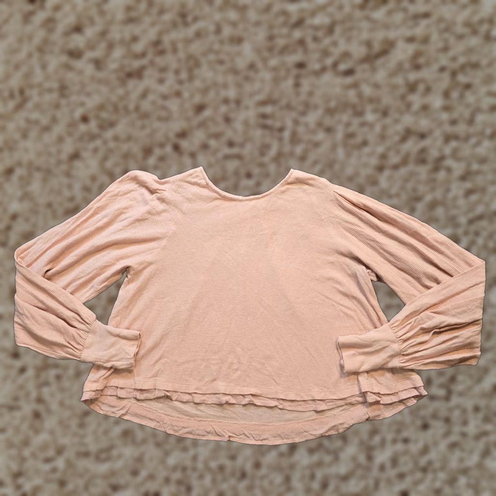 Free People Free People Top Blouse Womens Small Pink Knit Long Sleeve Casual Boho Oversized Capsule Size S / US 4 / IT 40 - 1 Thumbnail