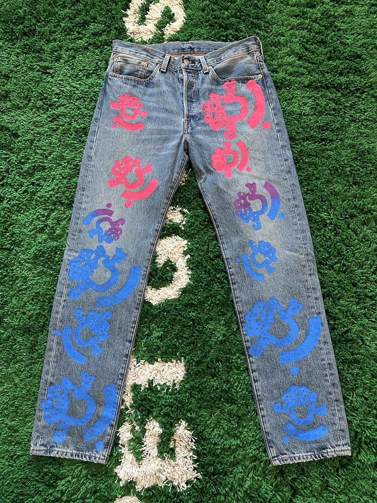 DENIM TEARS X Bstroy 501 Gradient Jeans Yellow/Orange Pre-Owned Tagged W 32 L 32