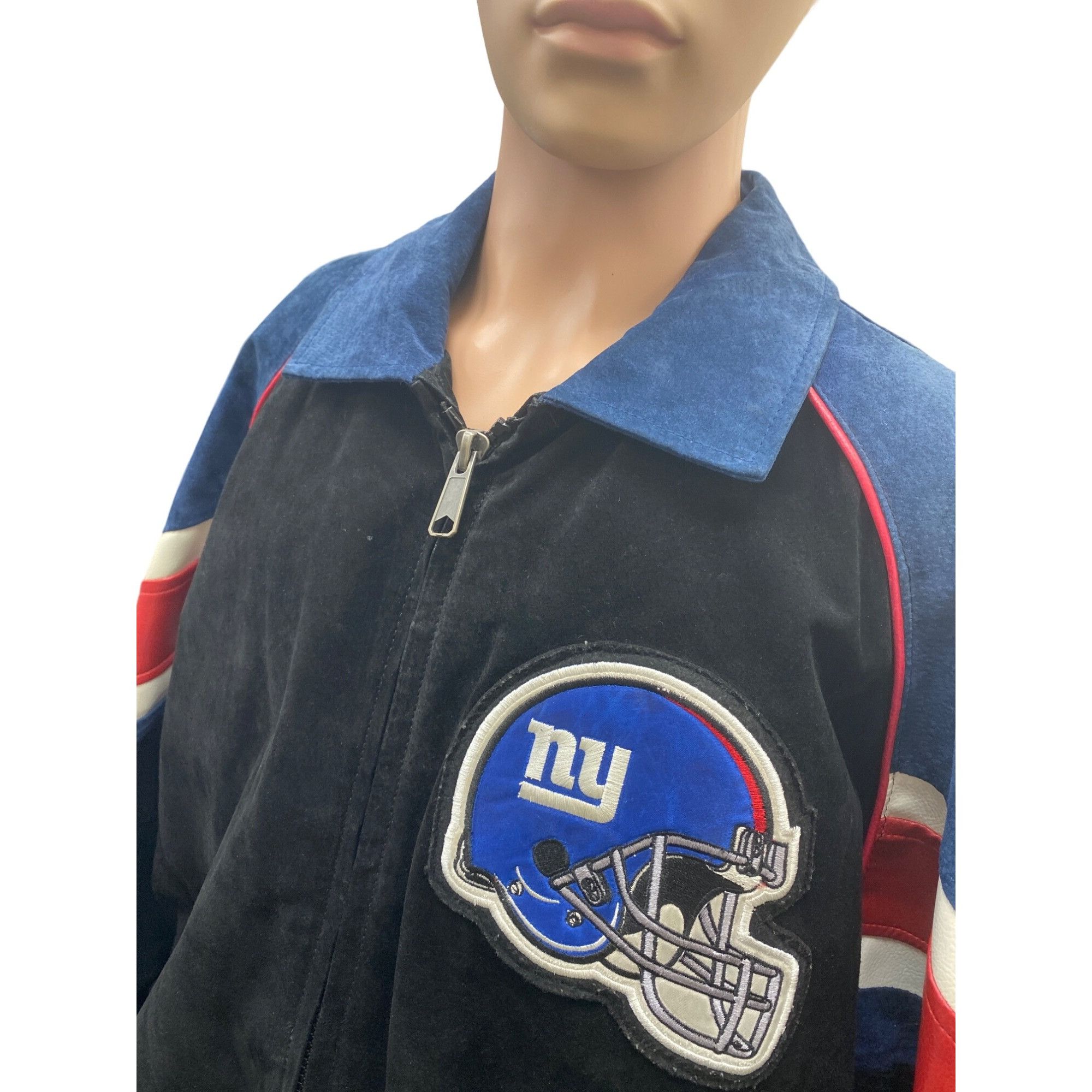 NFL Men’s leather NFL Bomber jacket Blue black size XL/XG SKU 90 Size US XL / EU 56 / 4 - 3 Thumbnail
