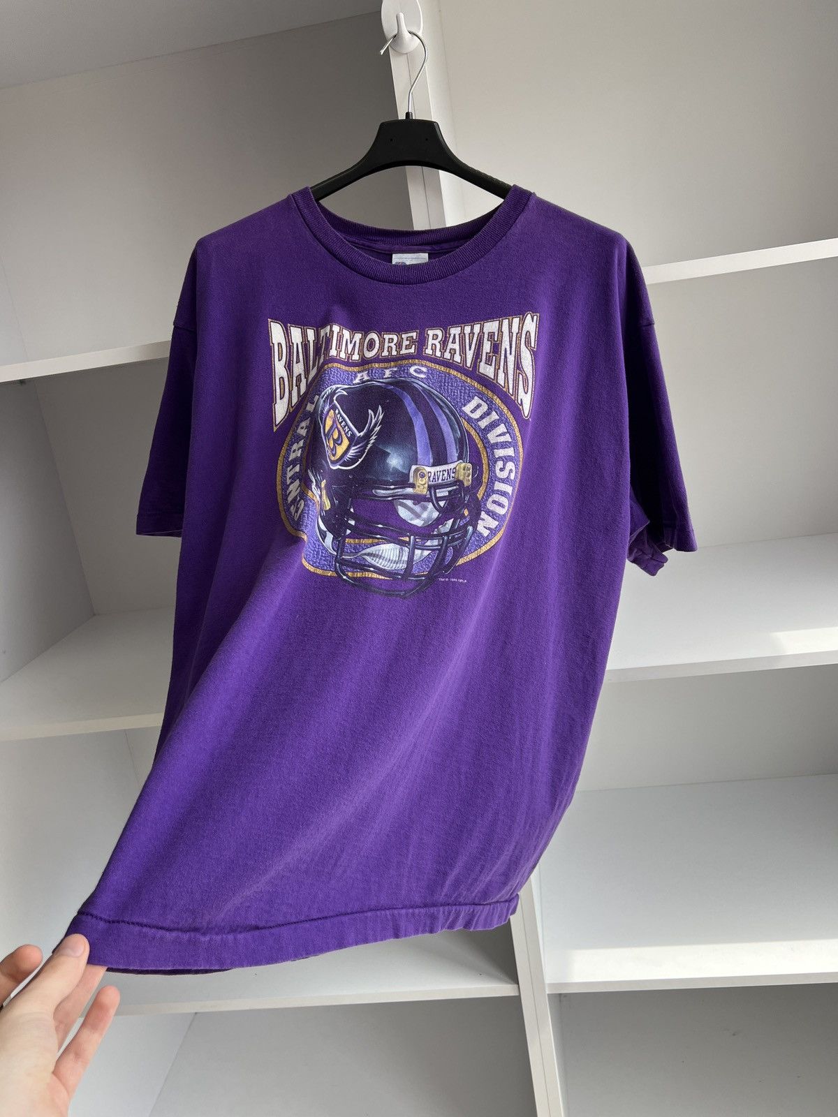 NFL × Vintage Vintage 1995 Baltimore Ravens T-Shirt Purple 90s NFL Team Size US XXL / EU 58 / 5 - 14 Thumbnail