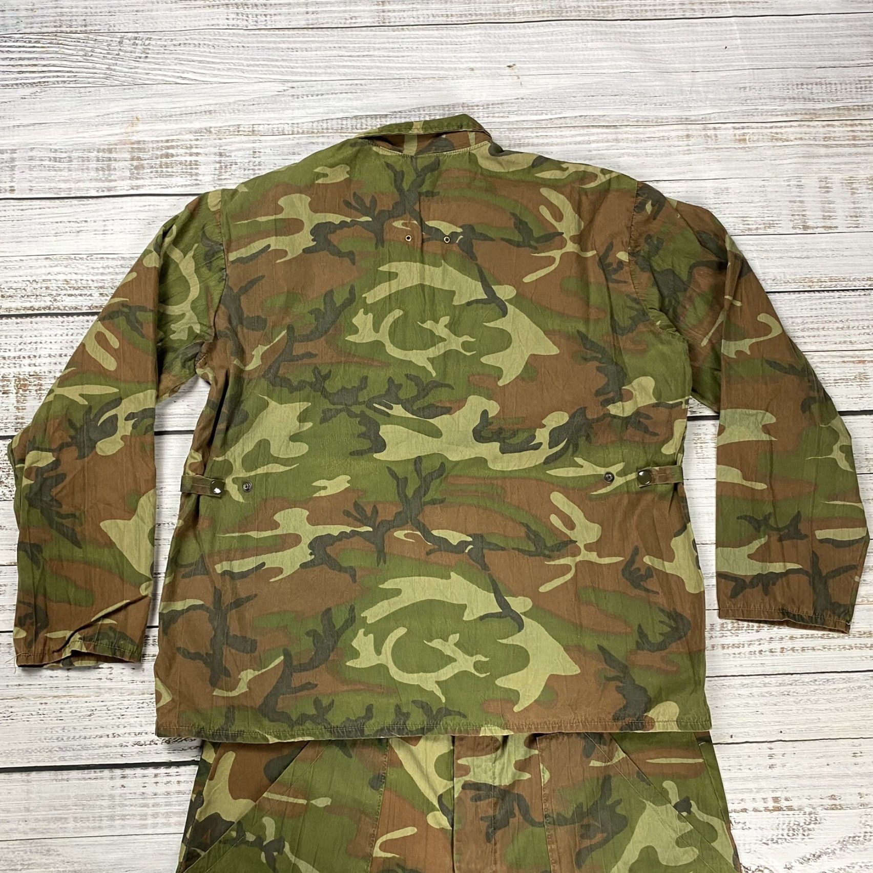 Vintage VTG 60S IDEAL DPM WOODLAND CAMO 2-PIECE POPLIN HUNTING PANTS JACKET SZ L Adult Large Cotton Poplin Military Vintage 1960s IDEAL PRODUCTS Mens Size US 38 / EU 54 - 6 Thumbnail