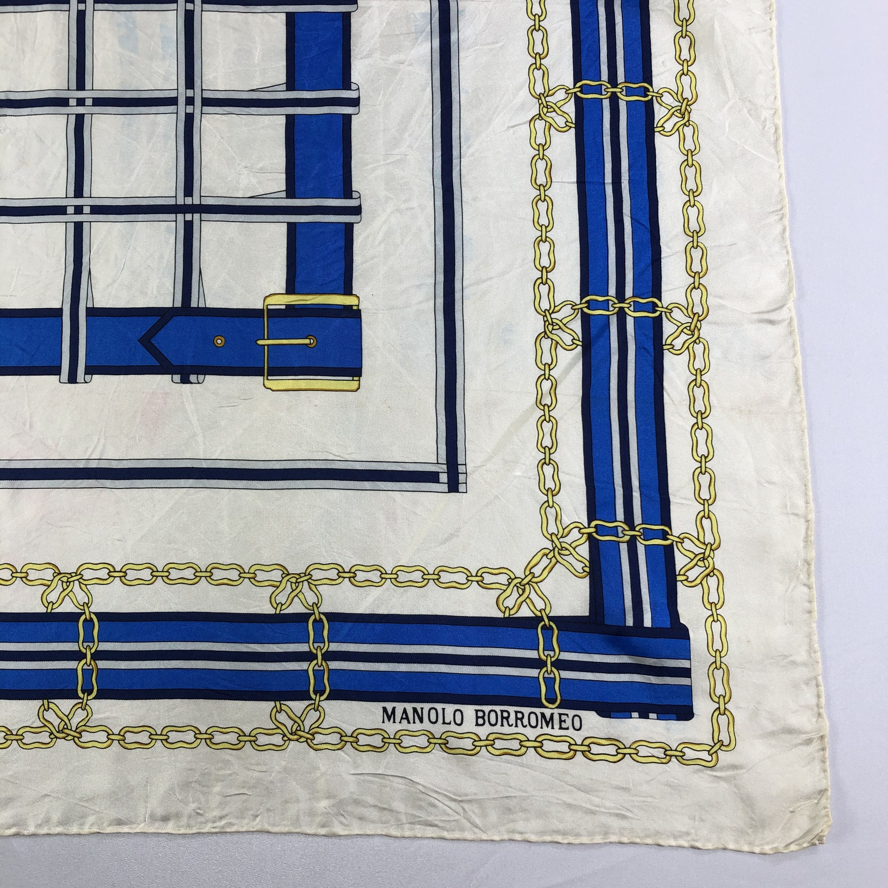 Vintage Vintage Manolo Borromeo Silk Scarf Size ONE SIZE - 4 Thumbnail