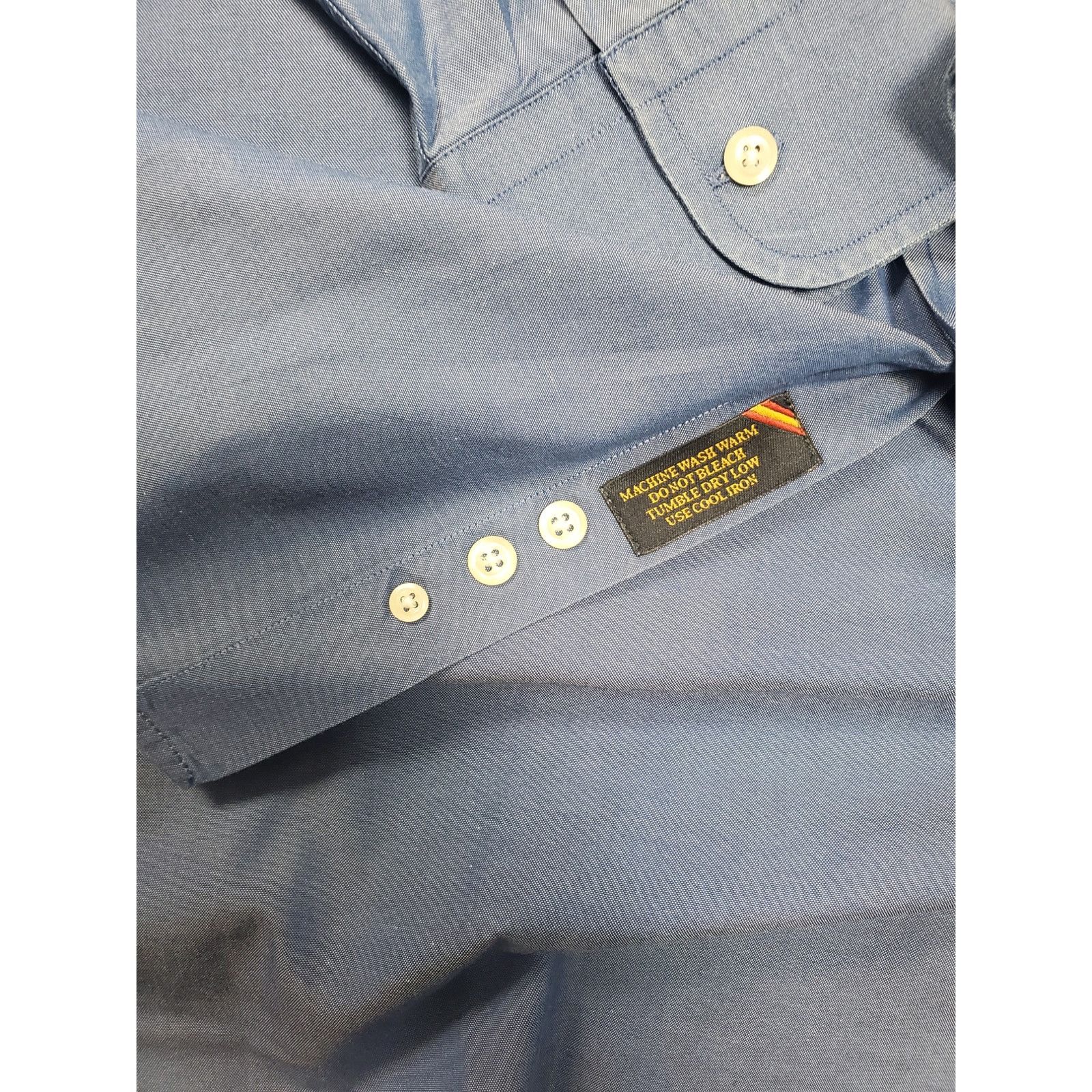 Other Men's Dark Blue 16.5-34 Button Up Dress Shirt Workwear Size US L / EU 52-54 / 3 - 5 Thumbnail