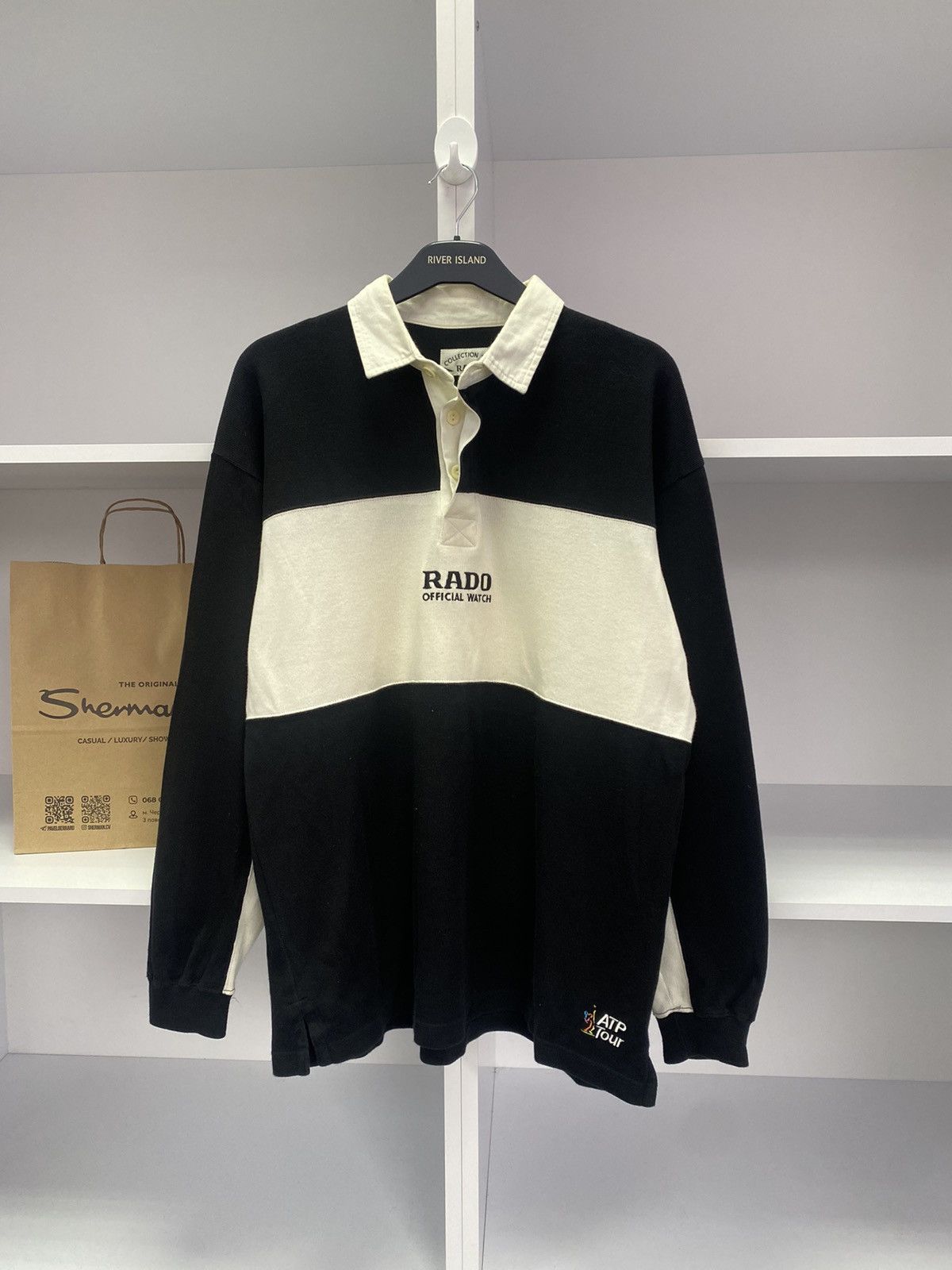 Designer × Vintage Vintage ATP Tour Rado Long Sleeve Rugby Size US L / EU 52-54 / 3 - 3 Thumbnail