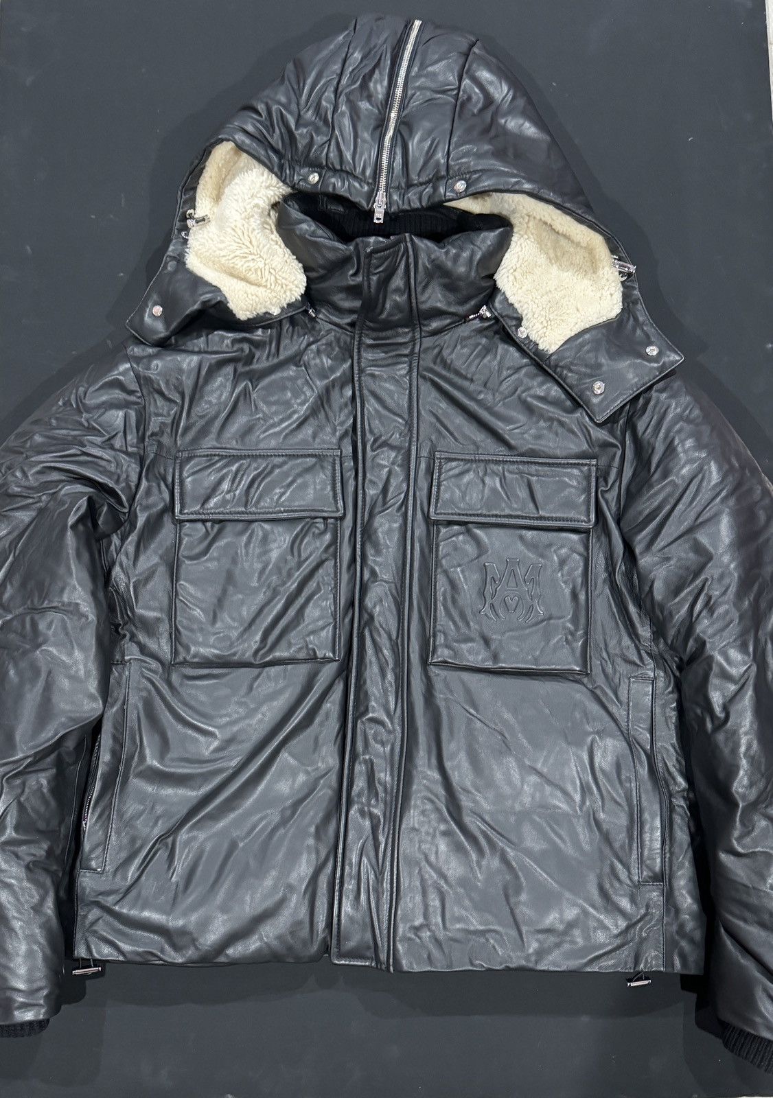 Amiri Amiri hooded down leather jacket Size US XL / EU 56 / 4 - 1 Thumbnail