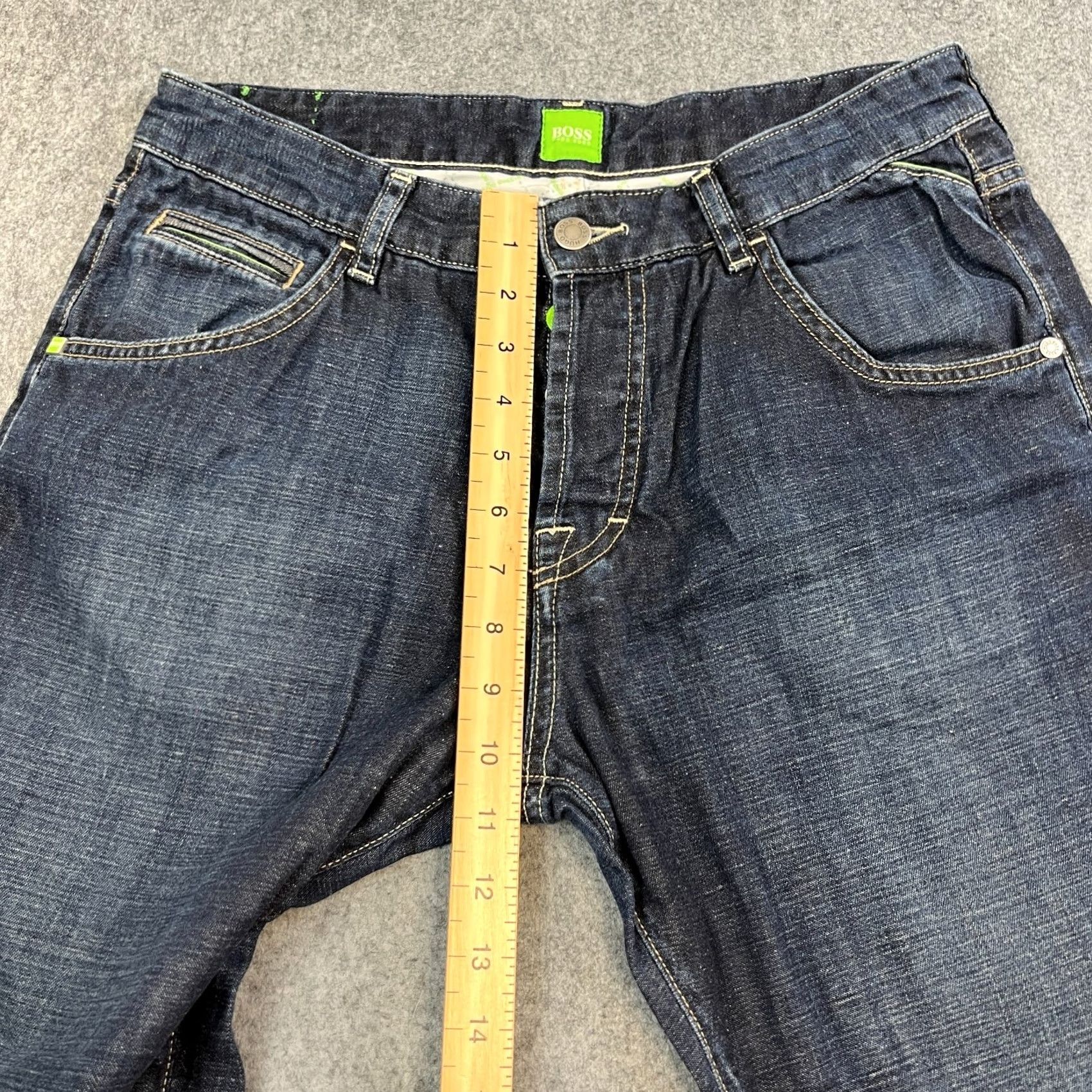 Hugo Boss HUGO BOSS Jeans Regular Tapered 32 32 Dark Wash Blue Green Label Cotton jeans Men 5-Pocket Denim Dark Wash 32 in Inside Leg 32 in Mens Jeans Size US 32 / EU 48 - 5 Thumbnail
