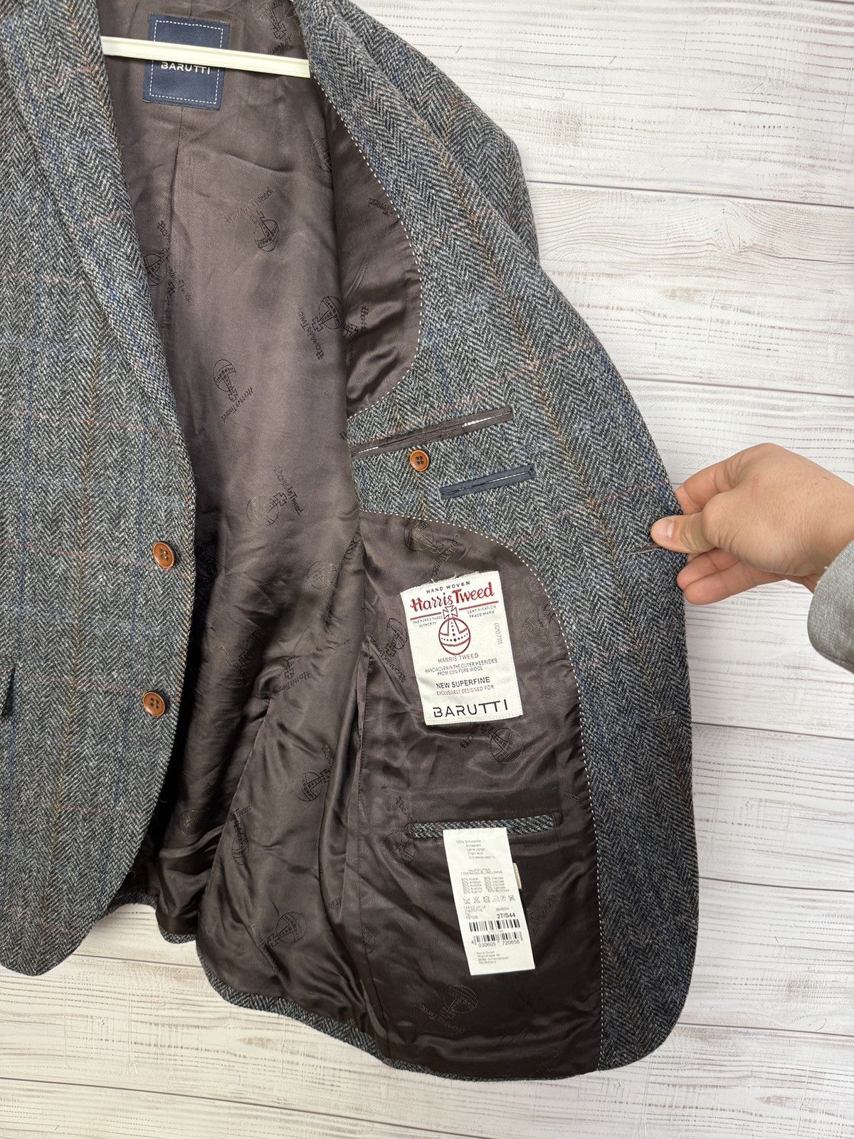 Harris Tweed Harris Tweed Barutti wool checkered wool blazer Size 44S - 11 Thumbnail